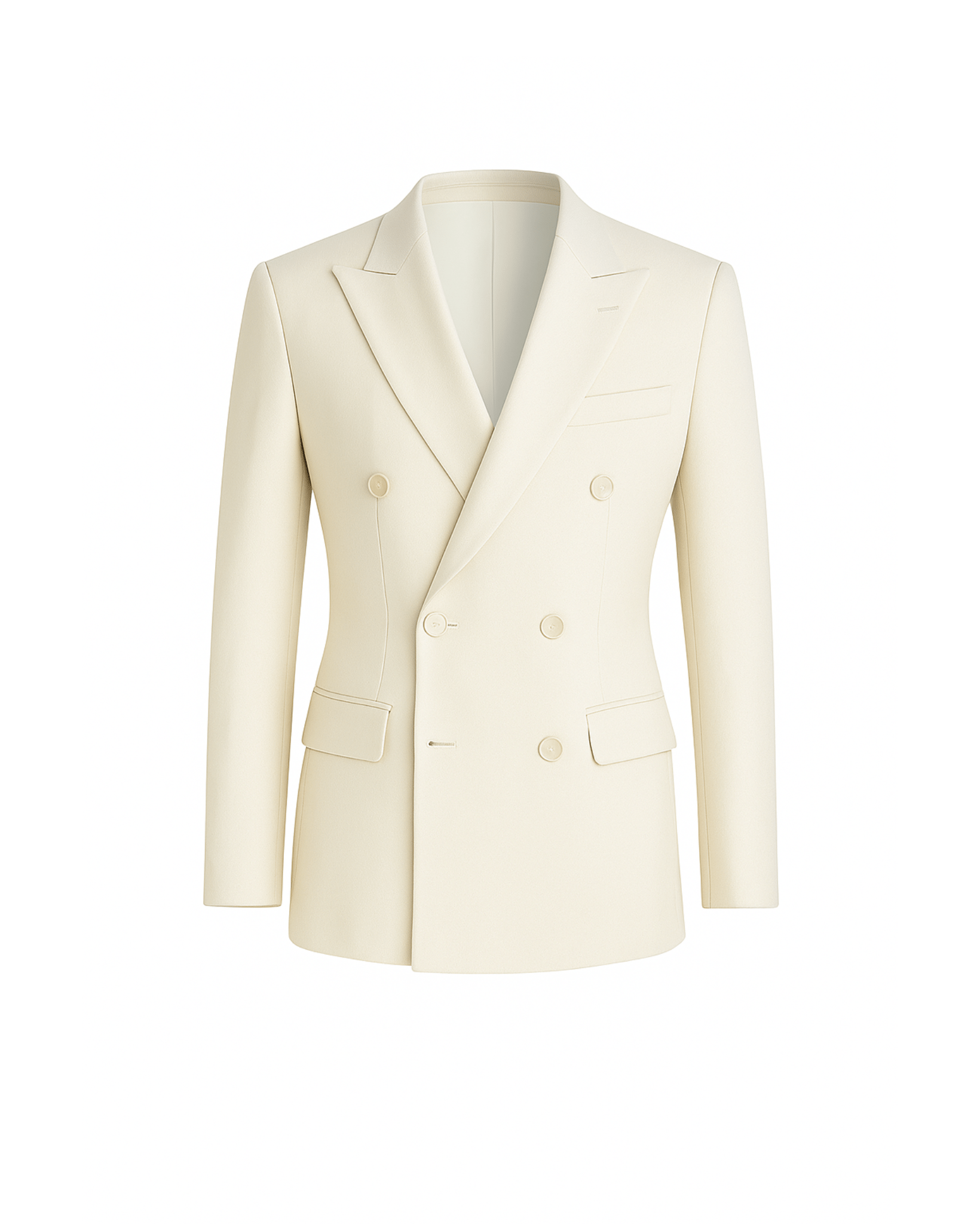 Tailory ivory wool peak lapel blazer front view