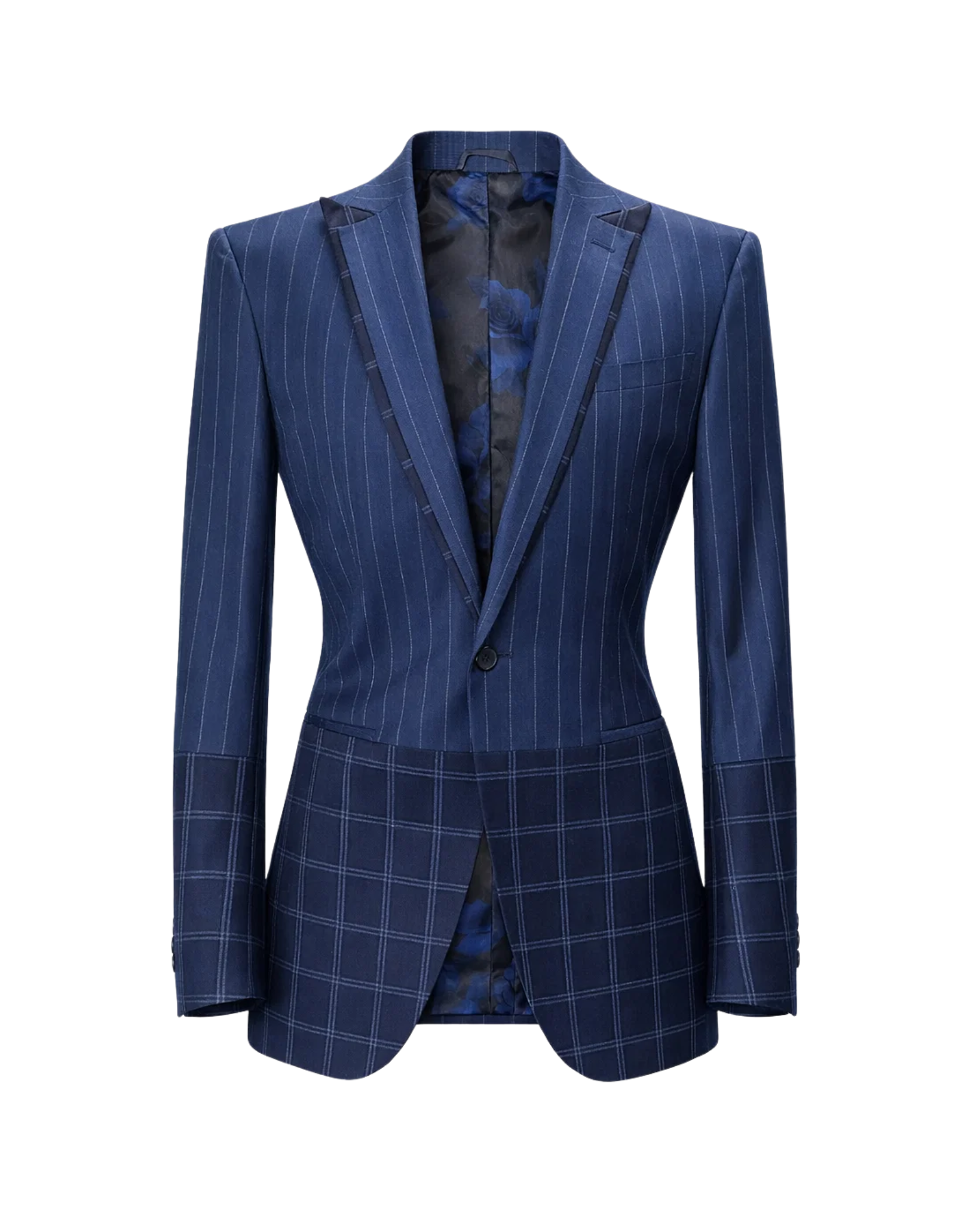 Tailory navy mixed-pattern tailored blazer front view