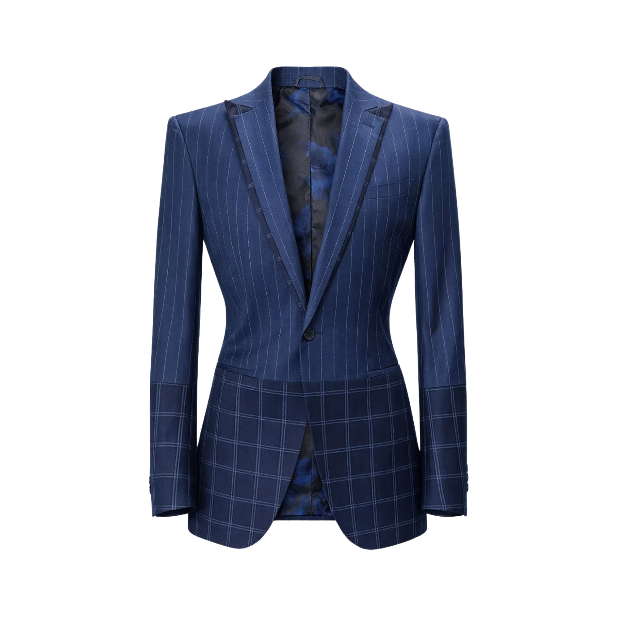 Tailory navy mixed-pattern tailored blazer front view