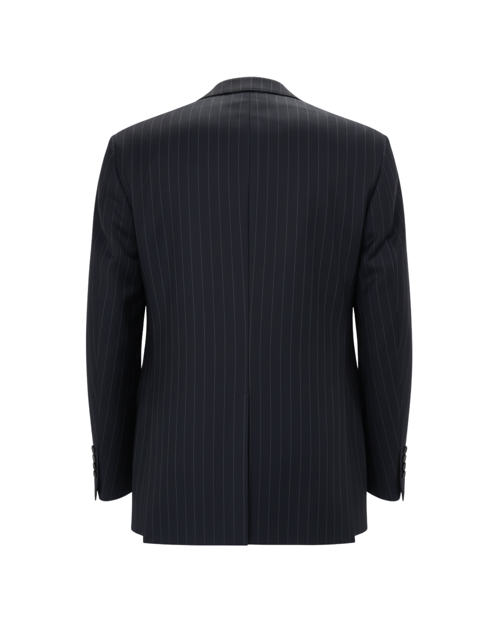 Tailory navy pinstripe two-button blazer back view