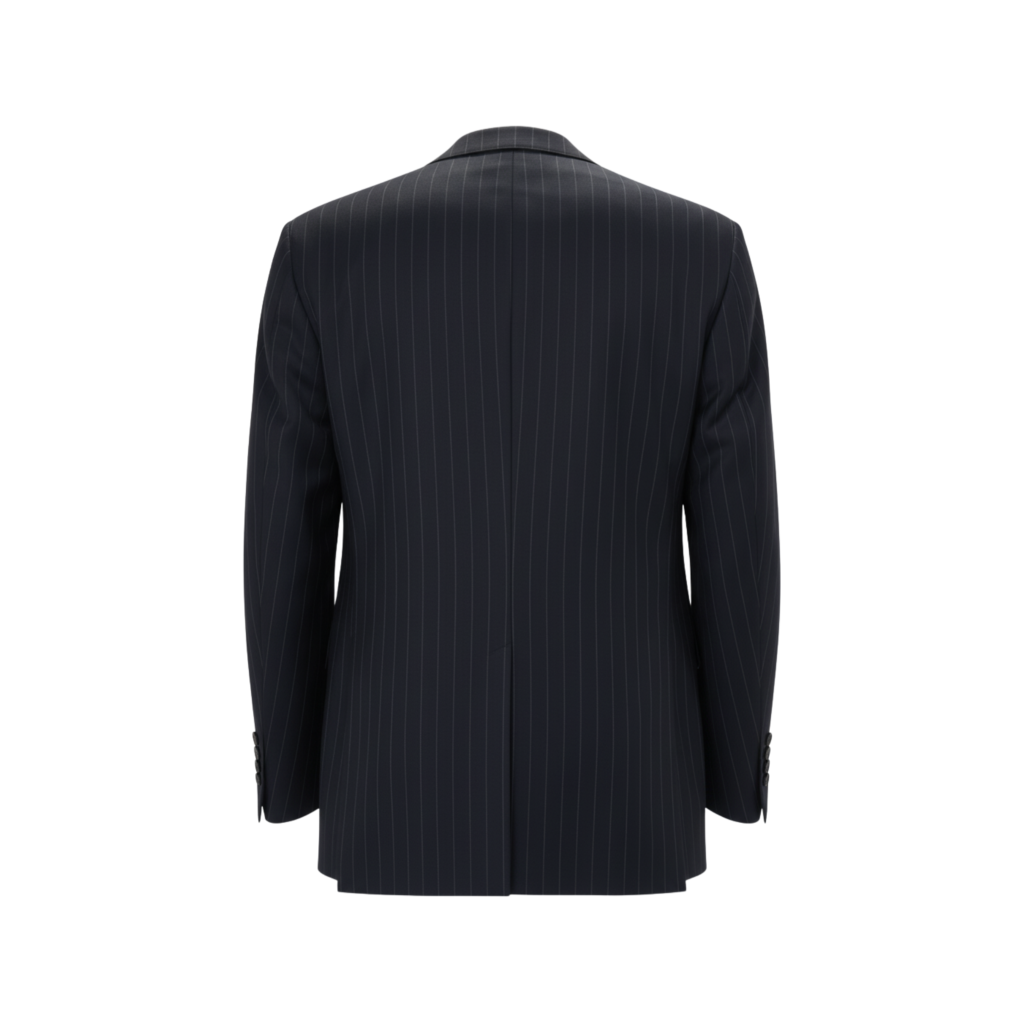 Tailory navy pinstripe two-button blazer back view
