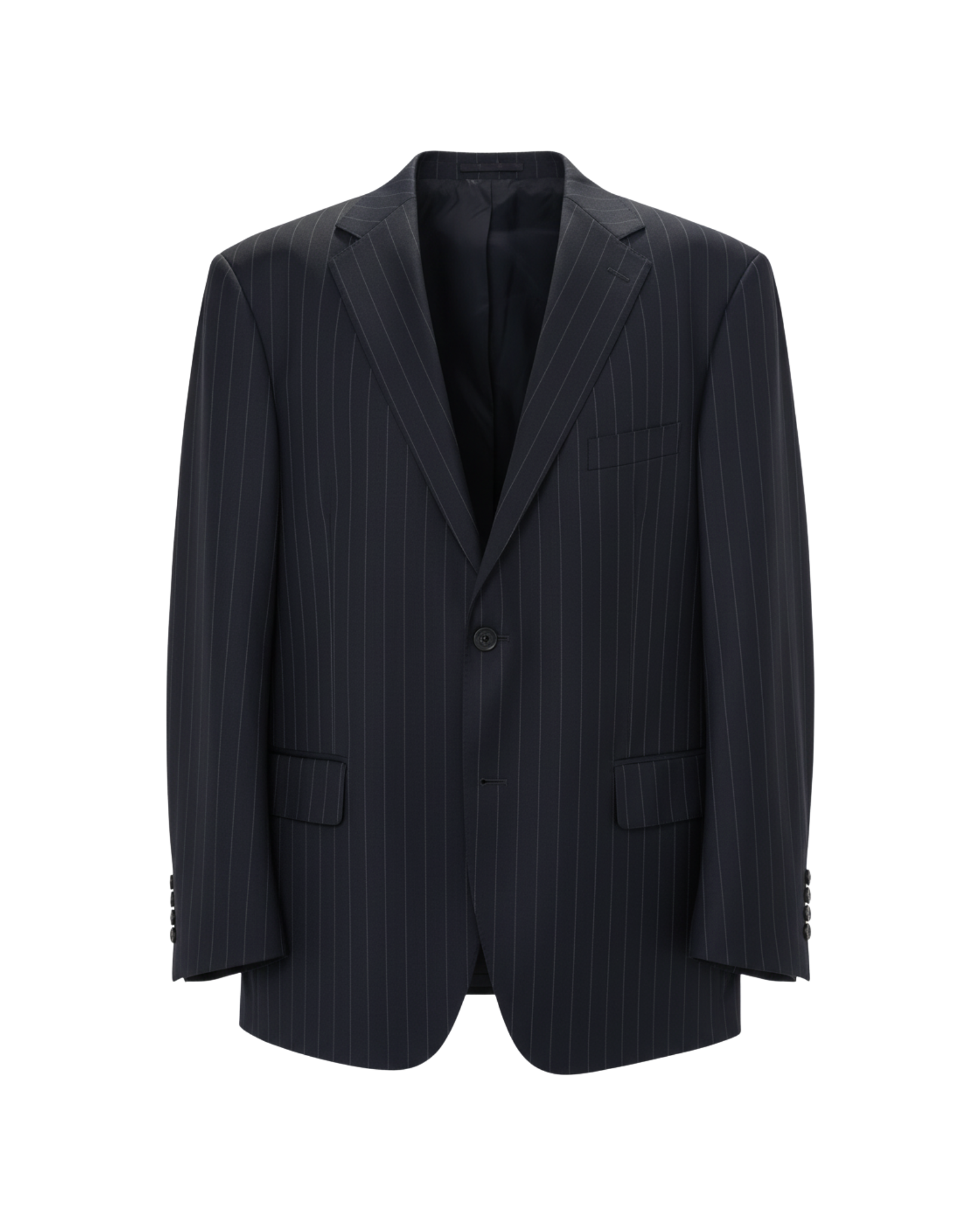 Tailory navy pinstripe two-button blazer front view