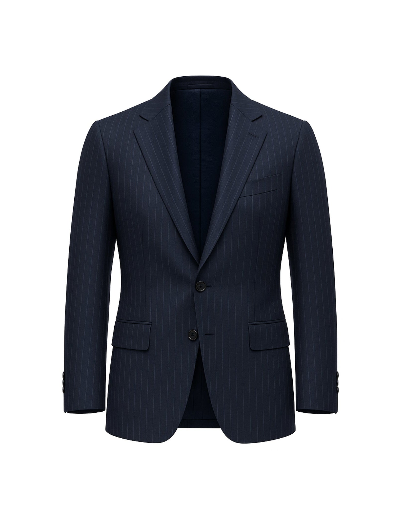Tailory navy pinstripe wool men’s blazer front view