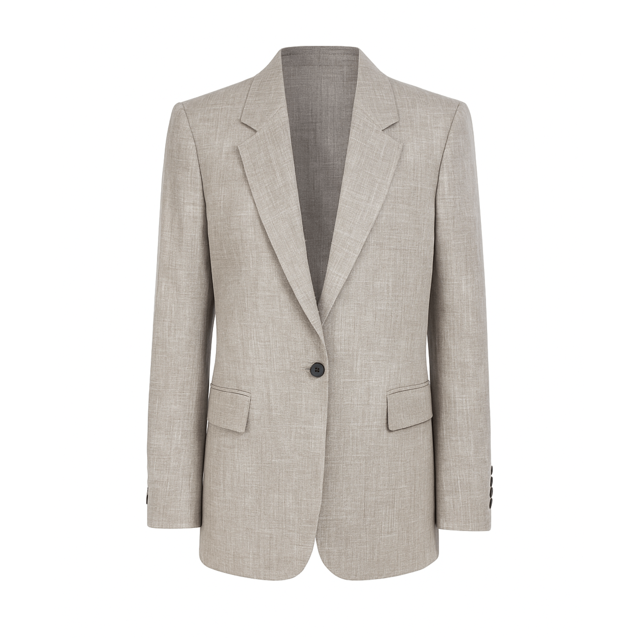 Tailory stone Loro Piana single-breasted summer blazer front view