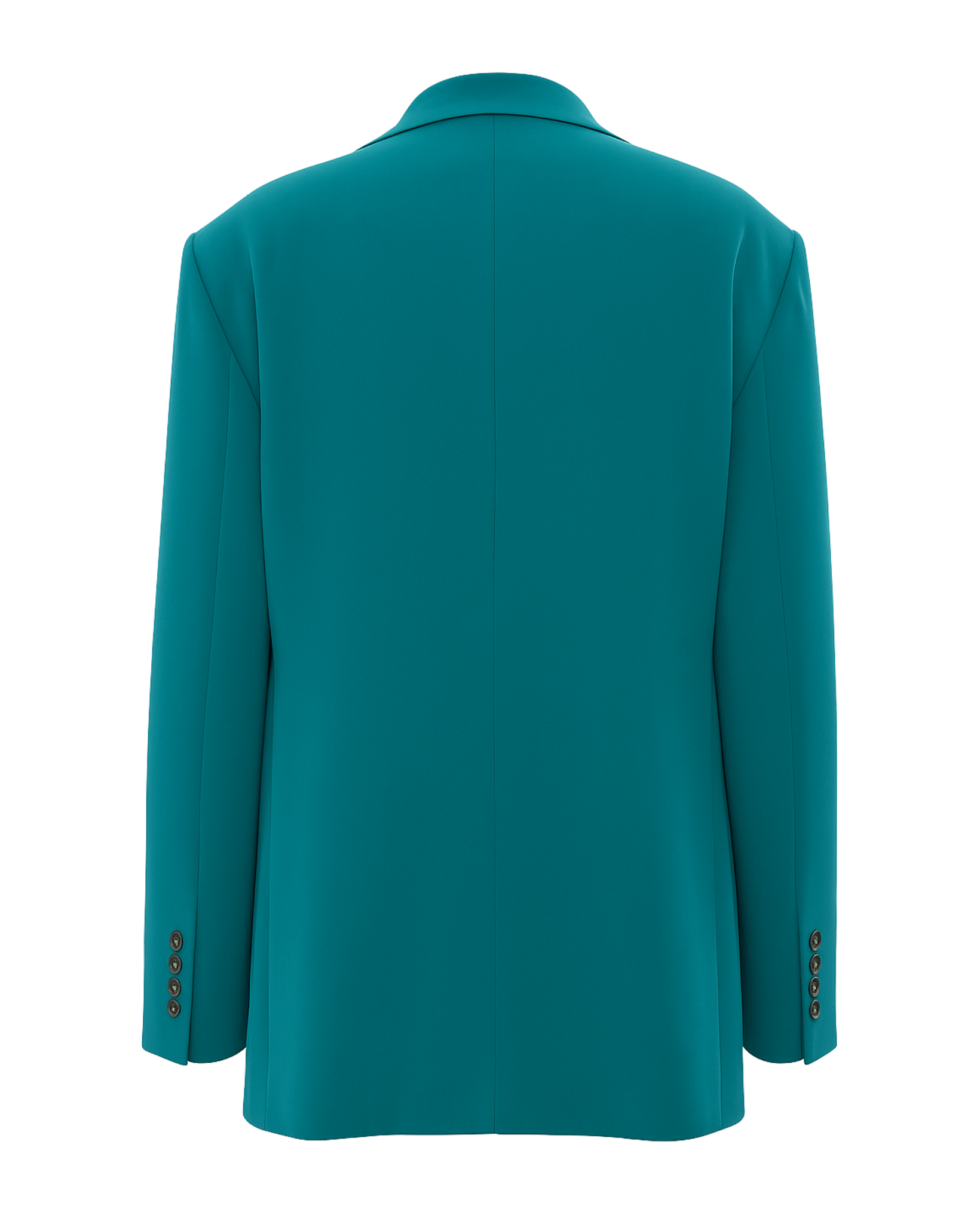 Tailory teal silk faille back panel blazer back view