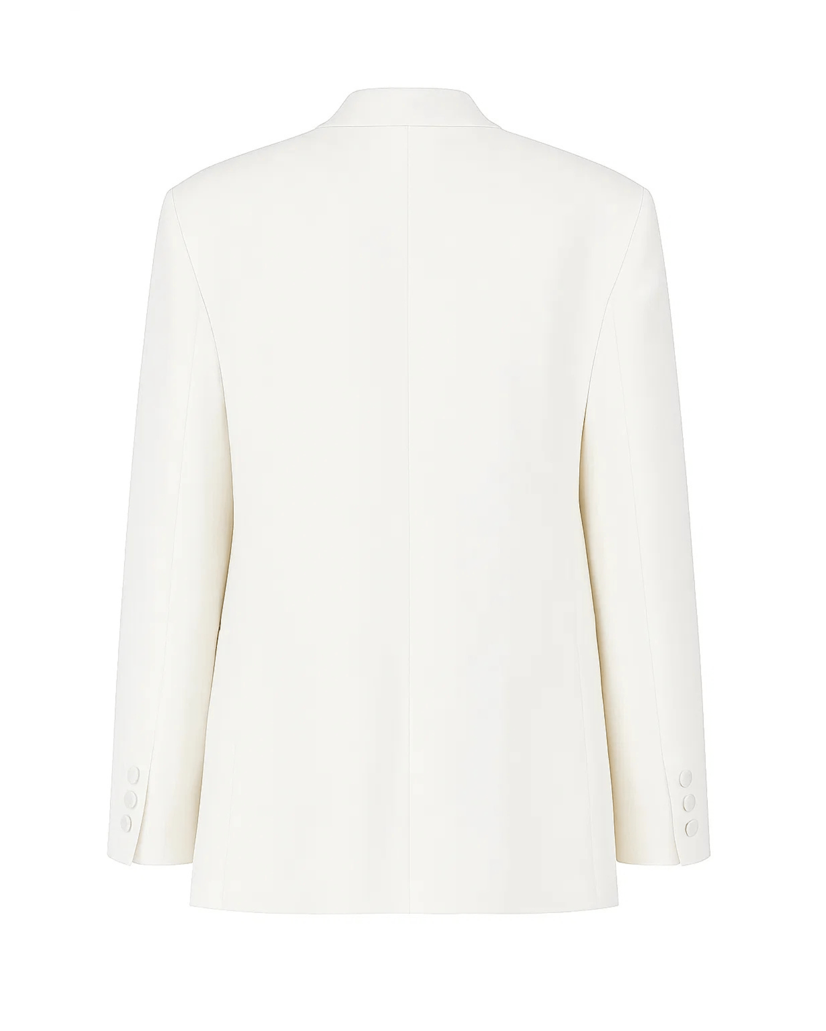 Tailory white oversized women’s blazer satin lapel back view