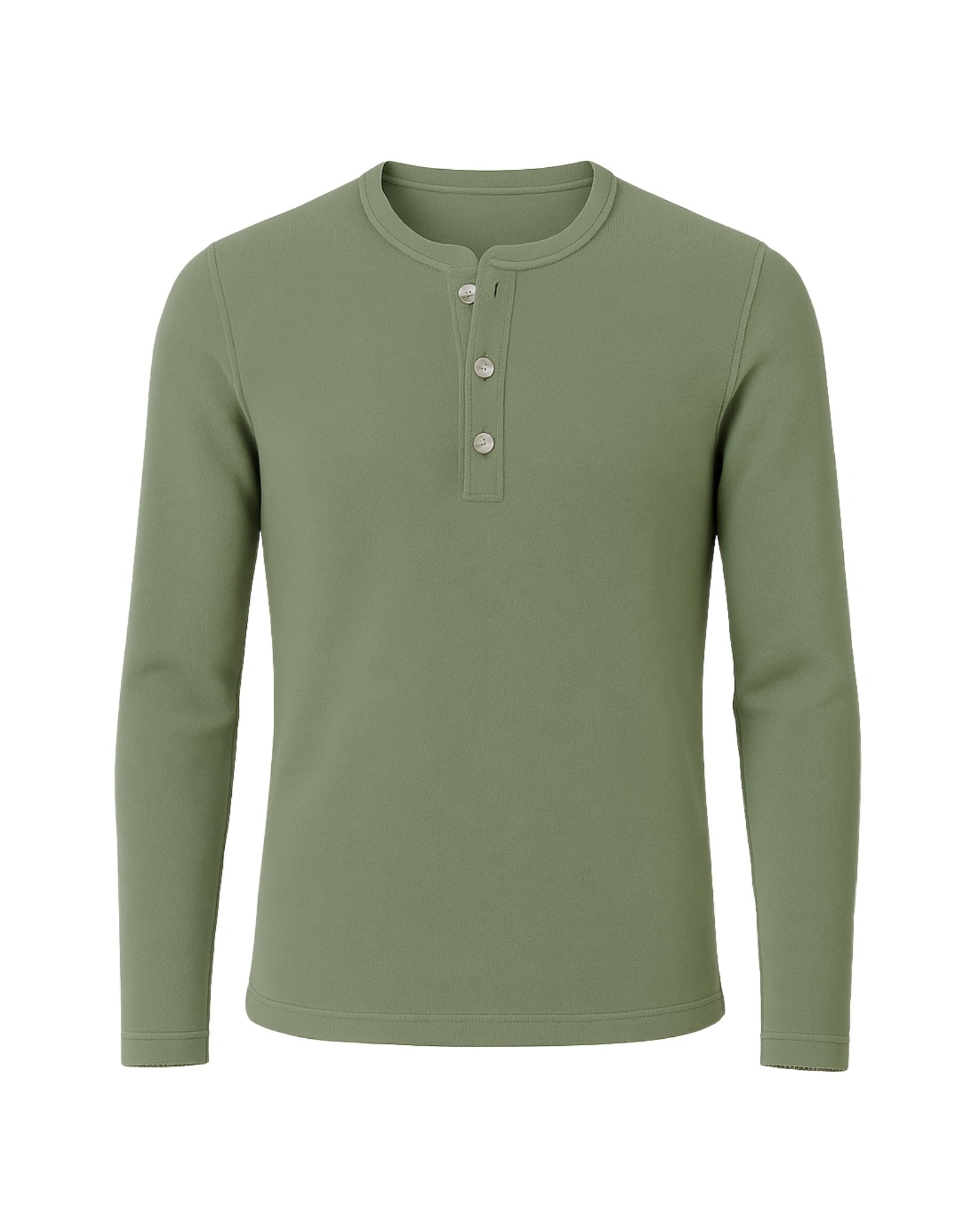 Tailory sage cashmere henley sweater front view