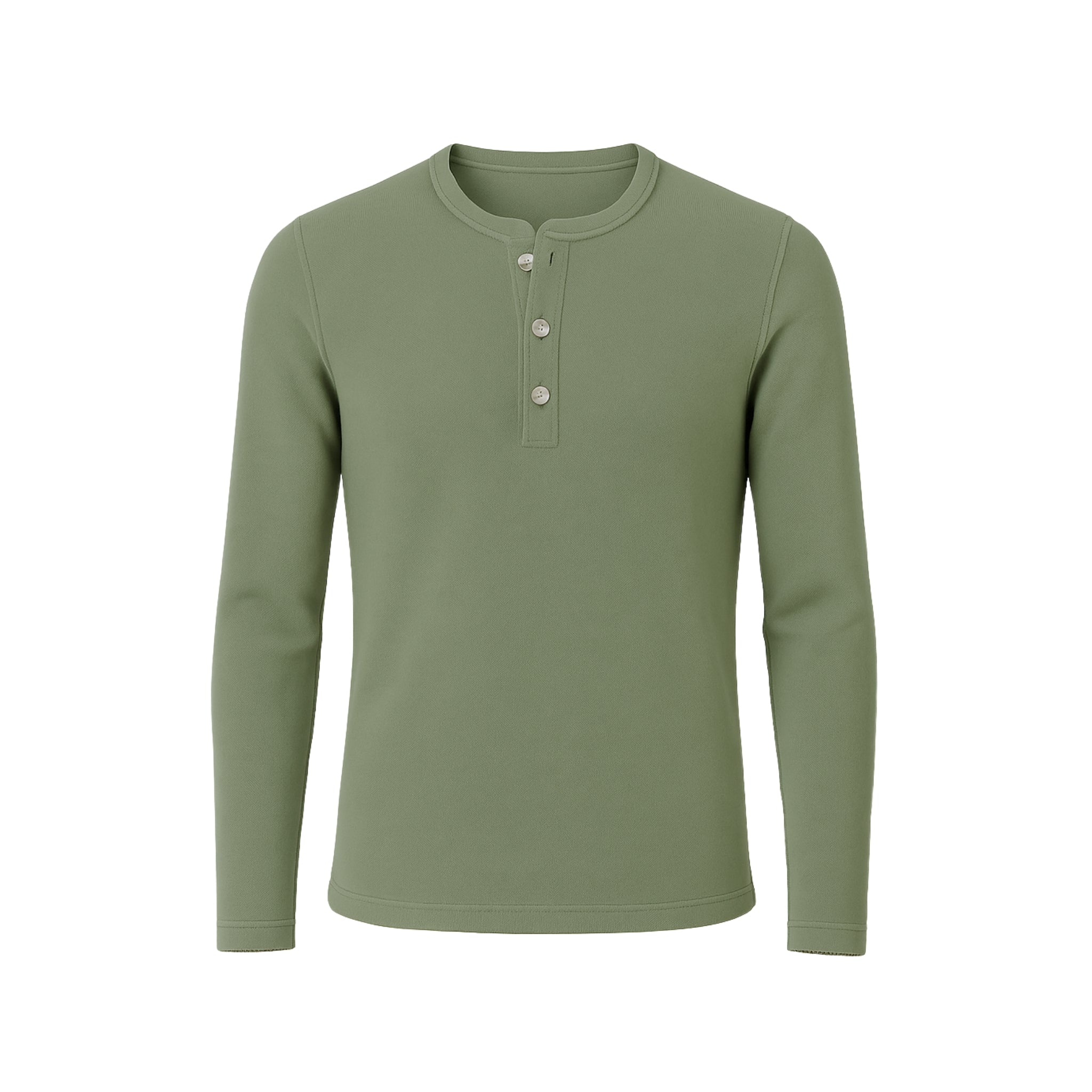 Tailory sage cashmere henley sweater front view