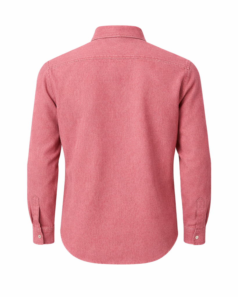 Tailory dusty rose textured cotton shirt fabric detail
