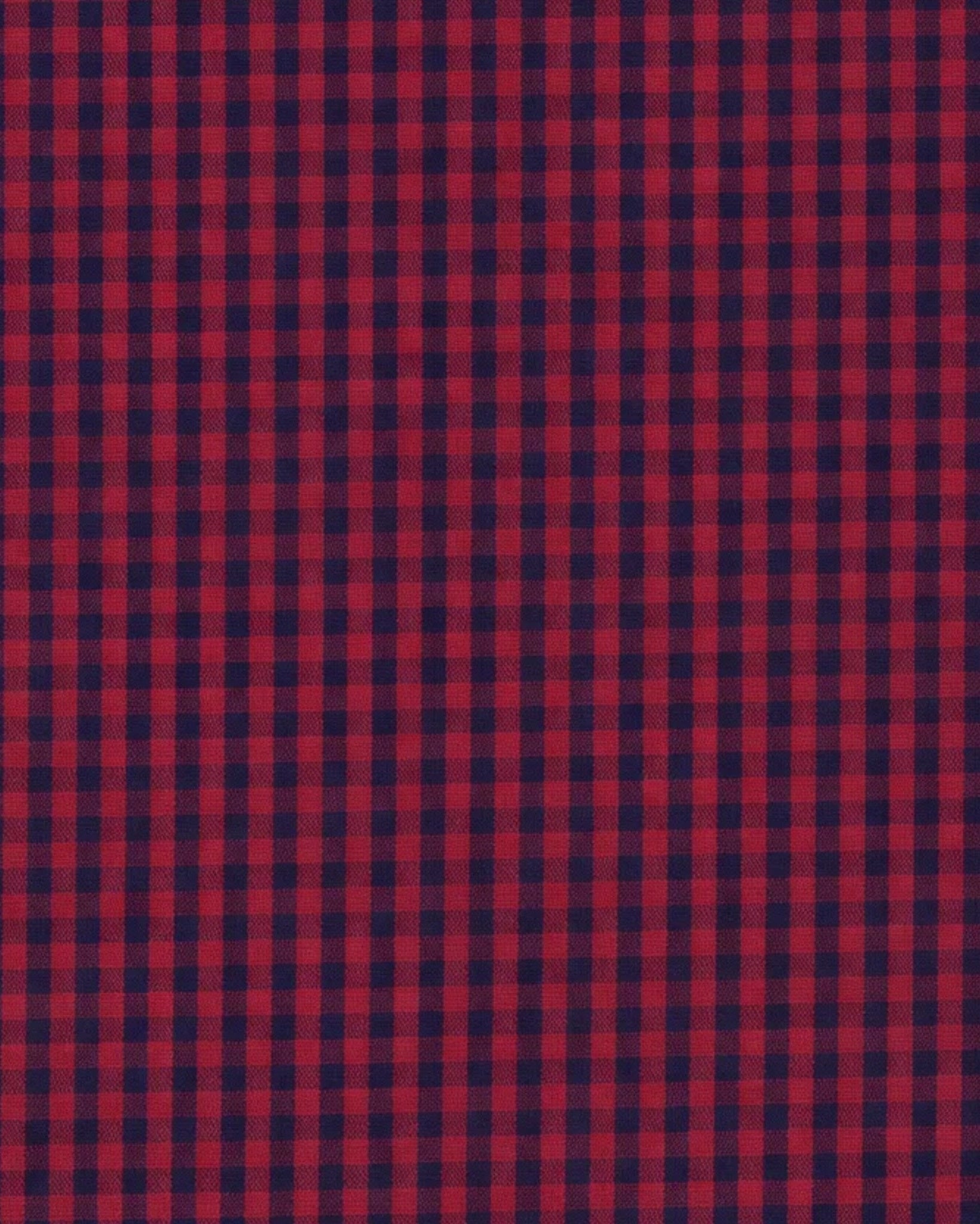 Tailory red and blue checkered woven shirt fabric detail