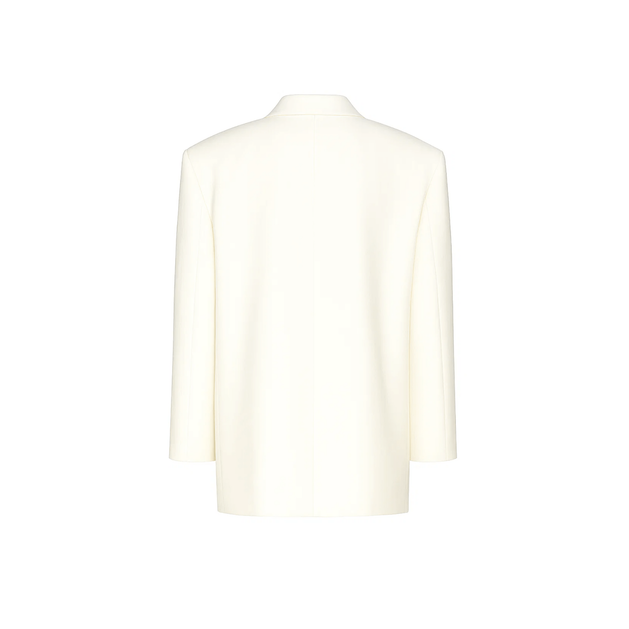 Ivory oversized Loro Piana wool blazer back view