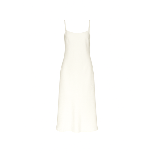 Ivory silk charmeuse slip dress front view