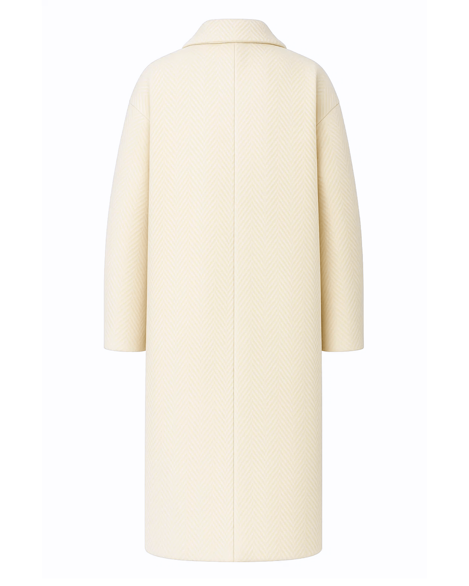 Tailory ivory baby cashmere oversized cocoon coat back view