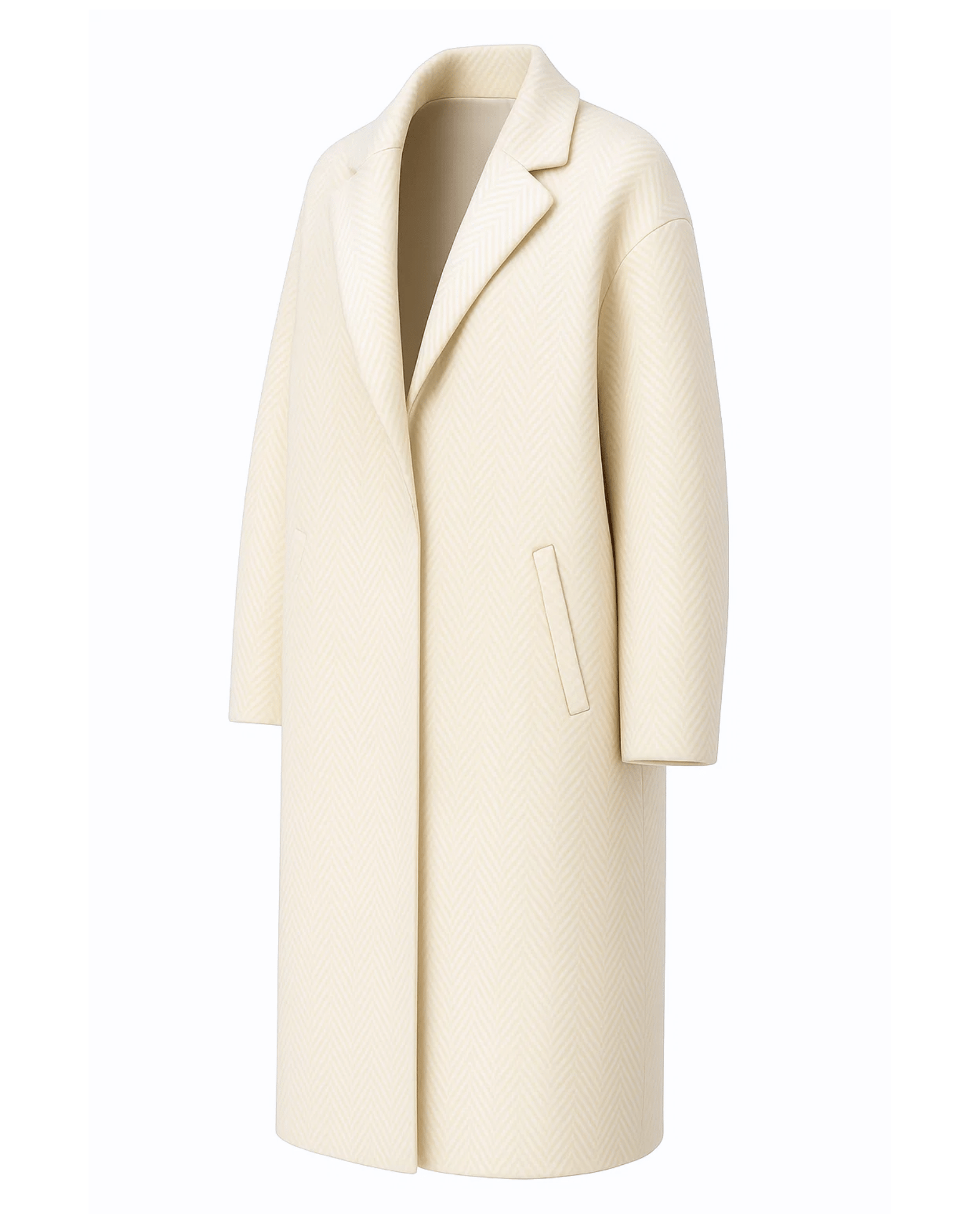 Tailory ivory baby cashmere oversized cocoon coat side view