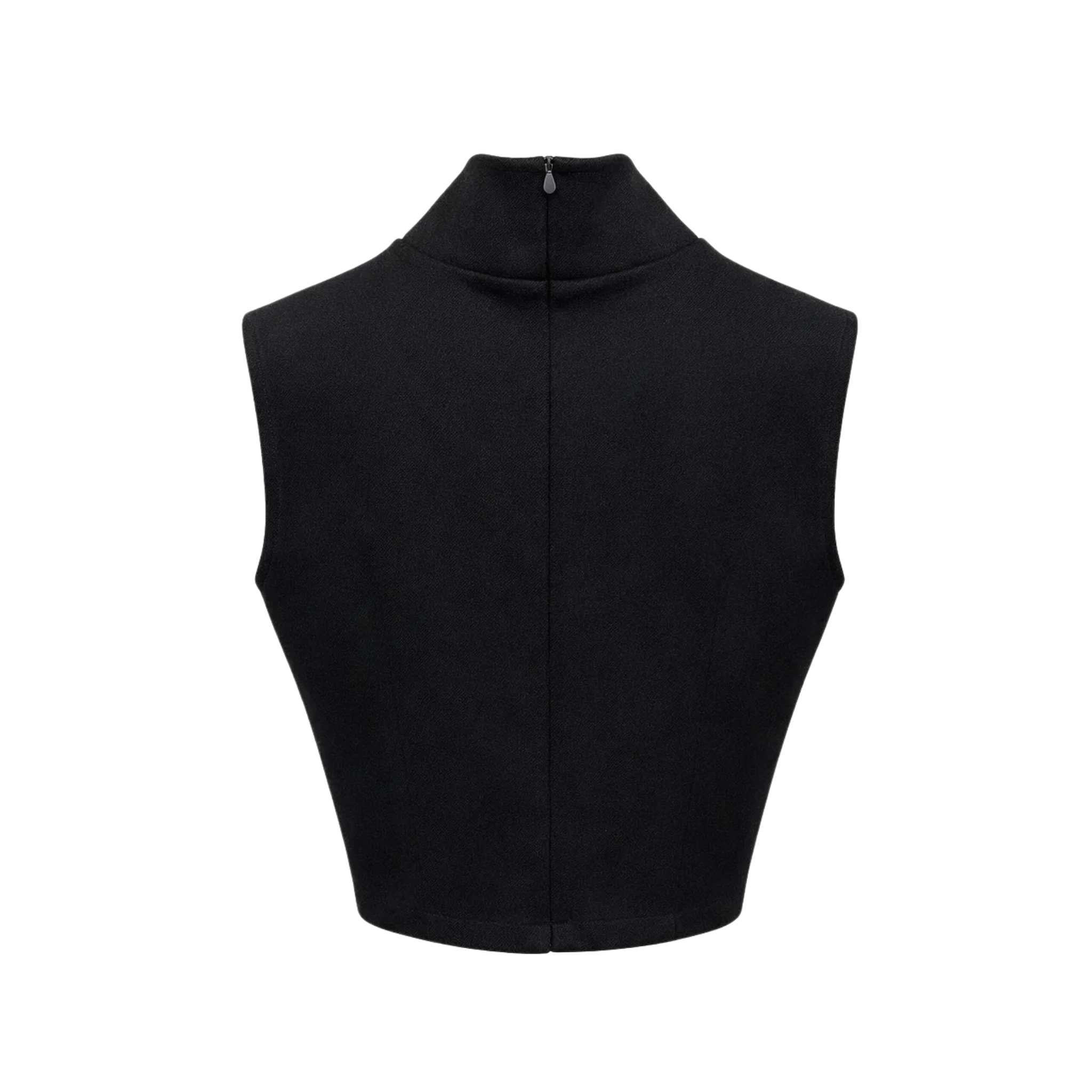 Tailory black sleeveless cropped top back view