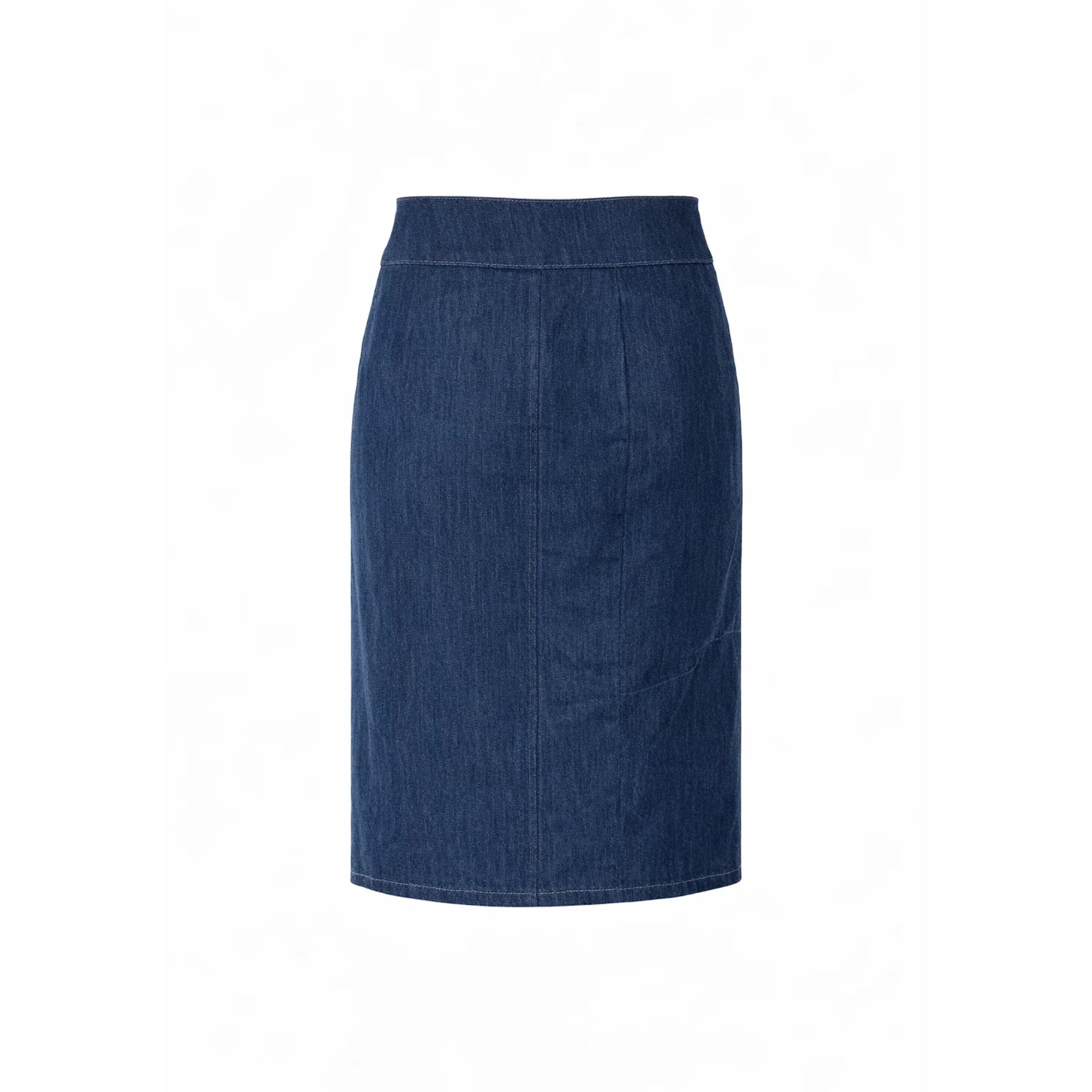 Tailory blue denim panelled dress back view