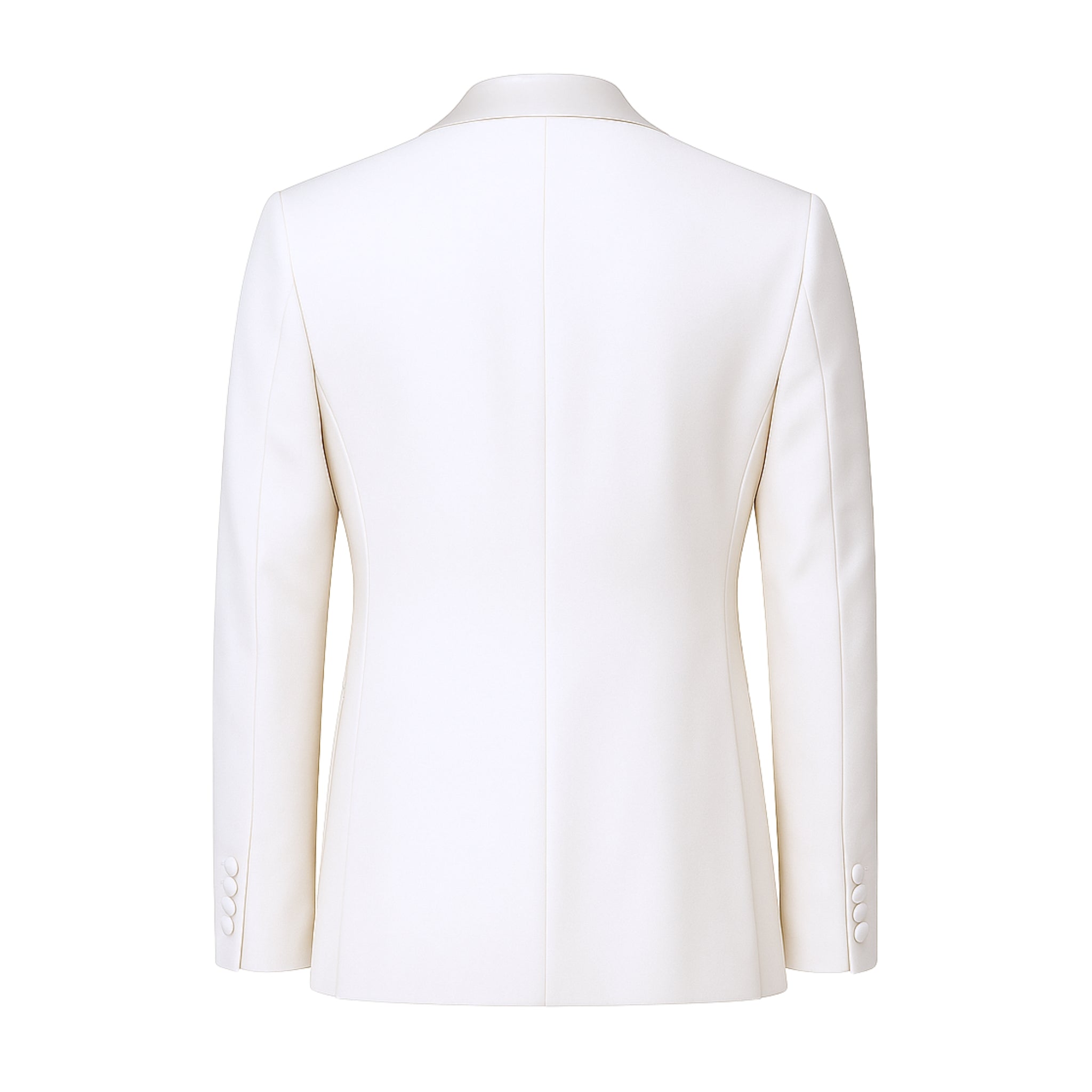 Tailory classic white shawl lapel dinner jacket back view