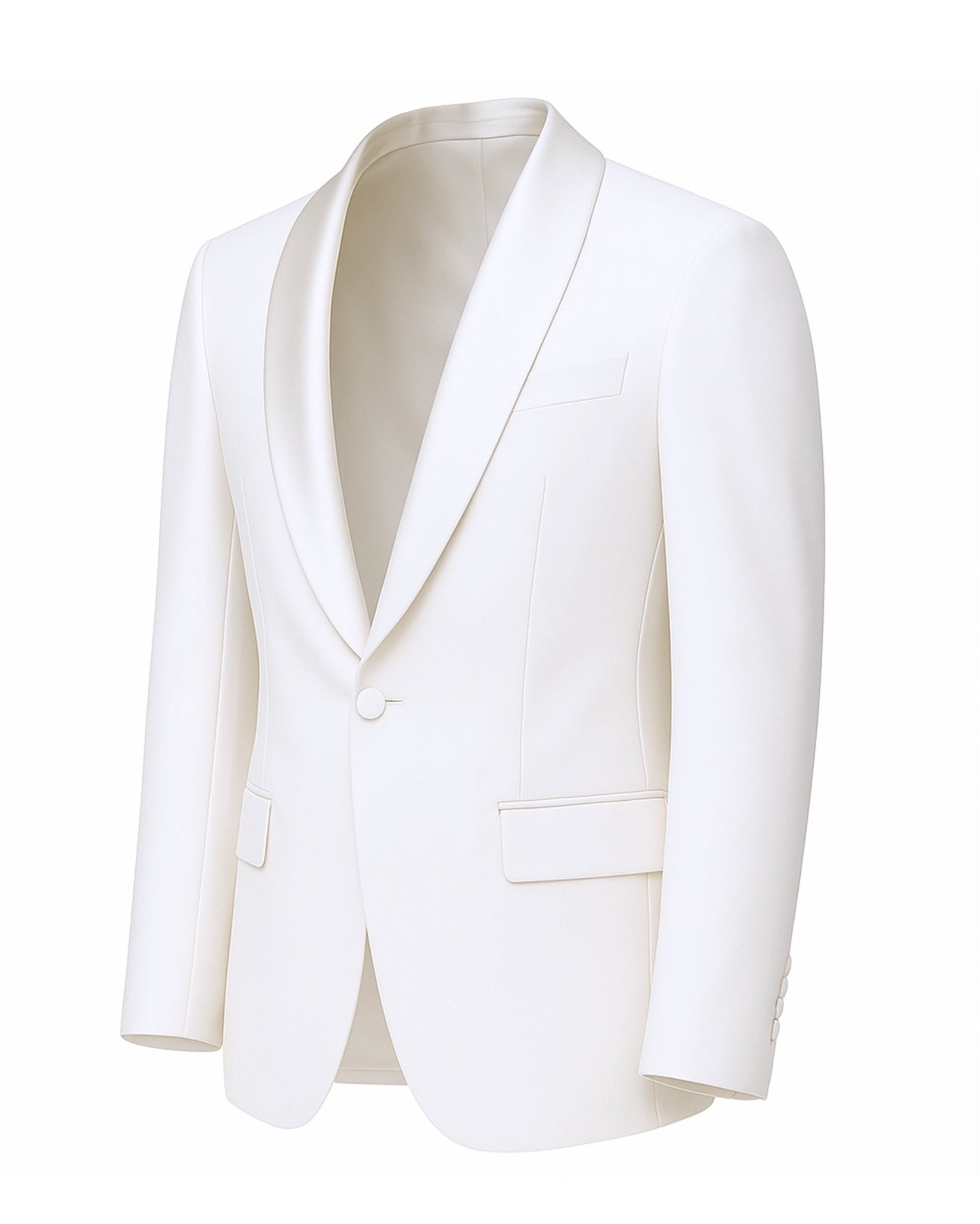 Tailory classic white shawl lapel dinner jacket side view