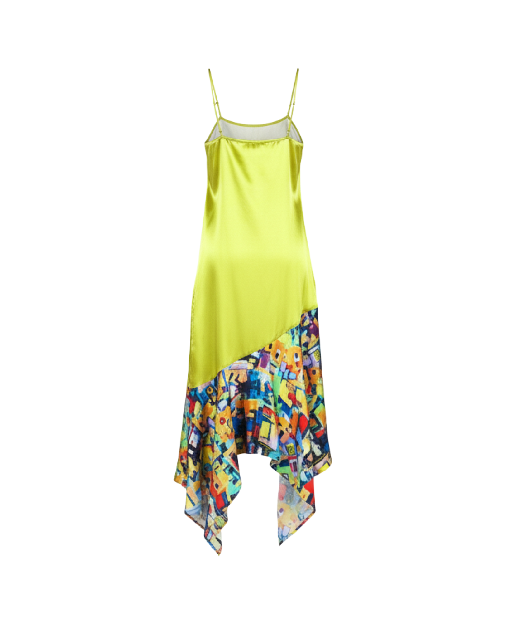 Tailory_Dress_Yellow_Asymmetrical_Silk_BackView