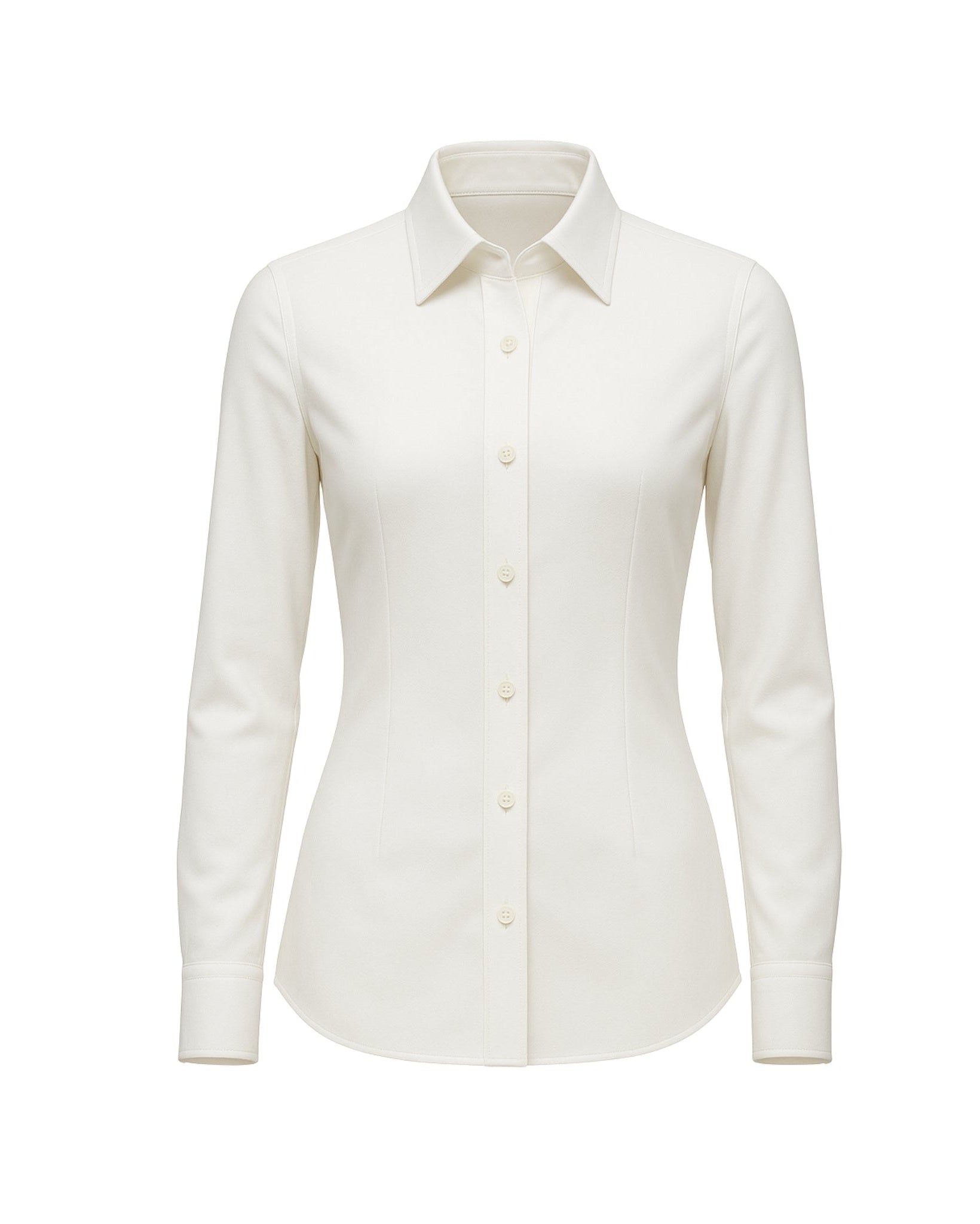 Tailory classic white fitted wool shirt front view
