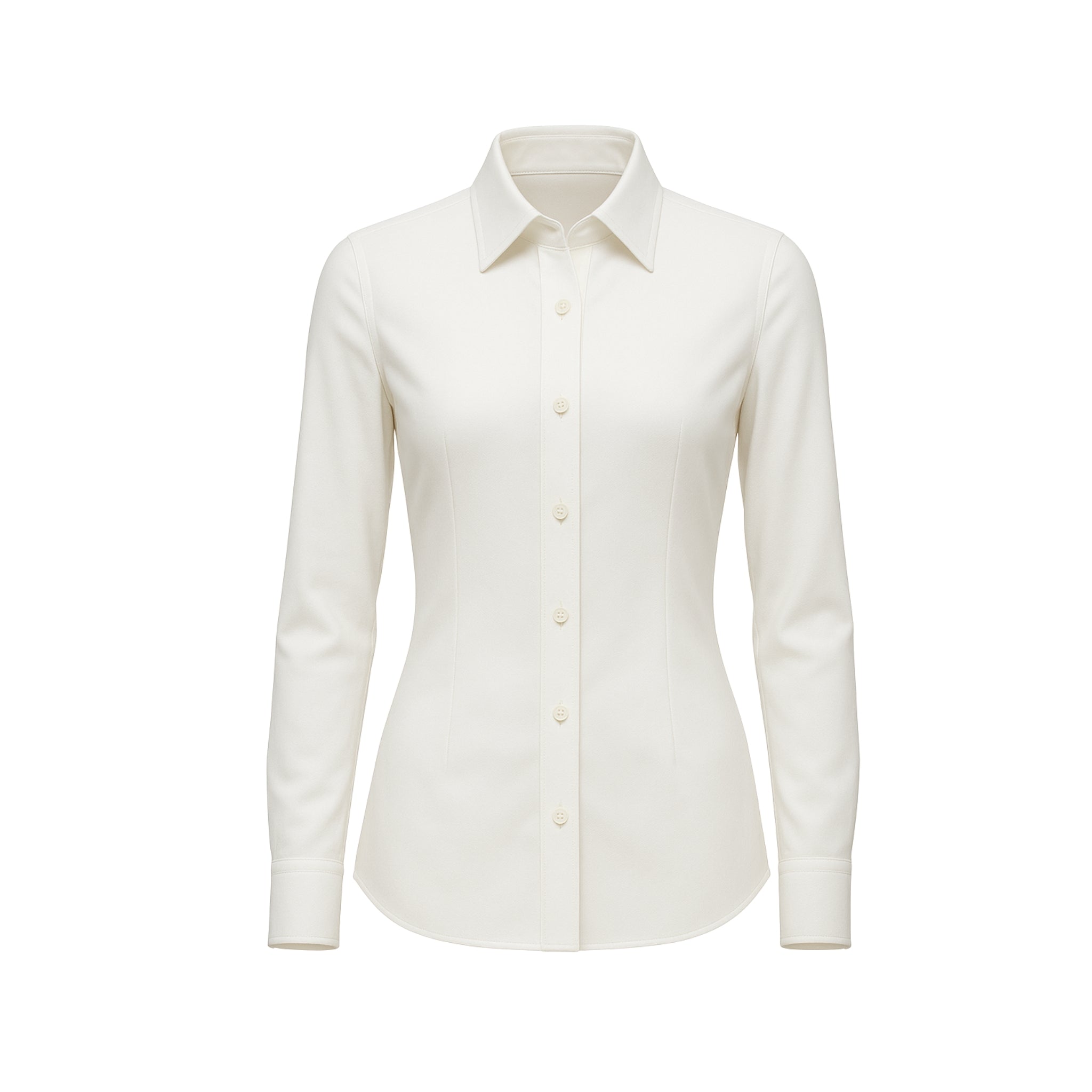Tailory classic white fitted wool shirt front view