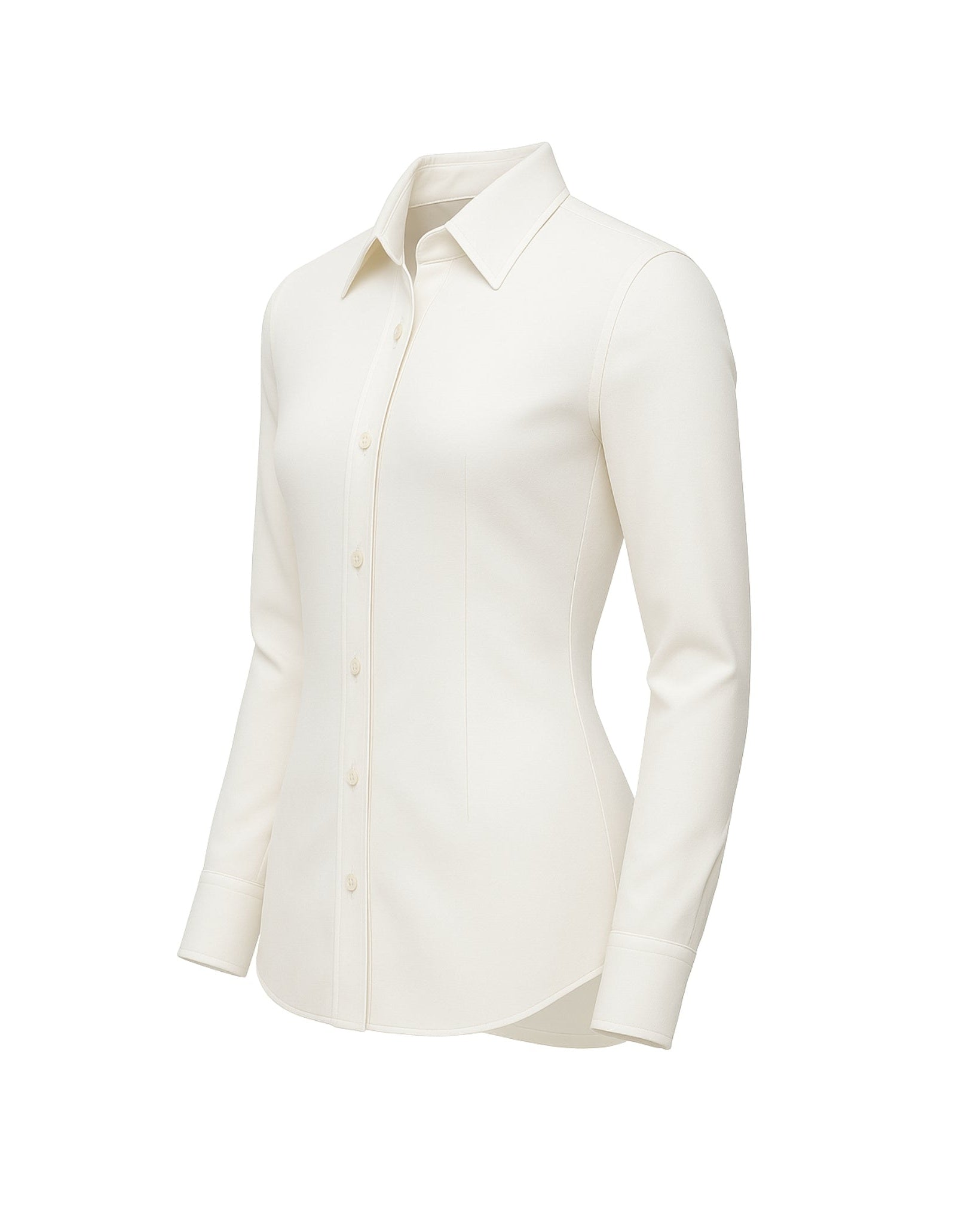 Tailory classic white fitted wool shirt side view