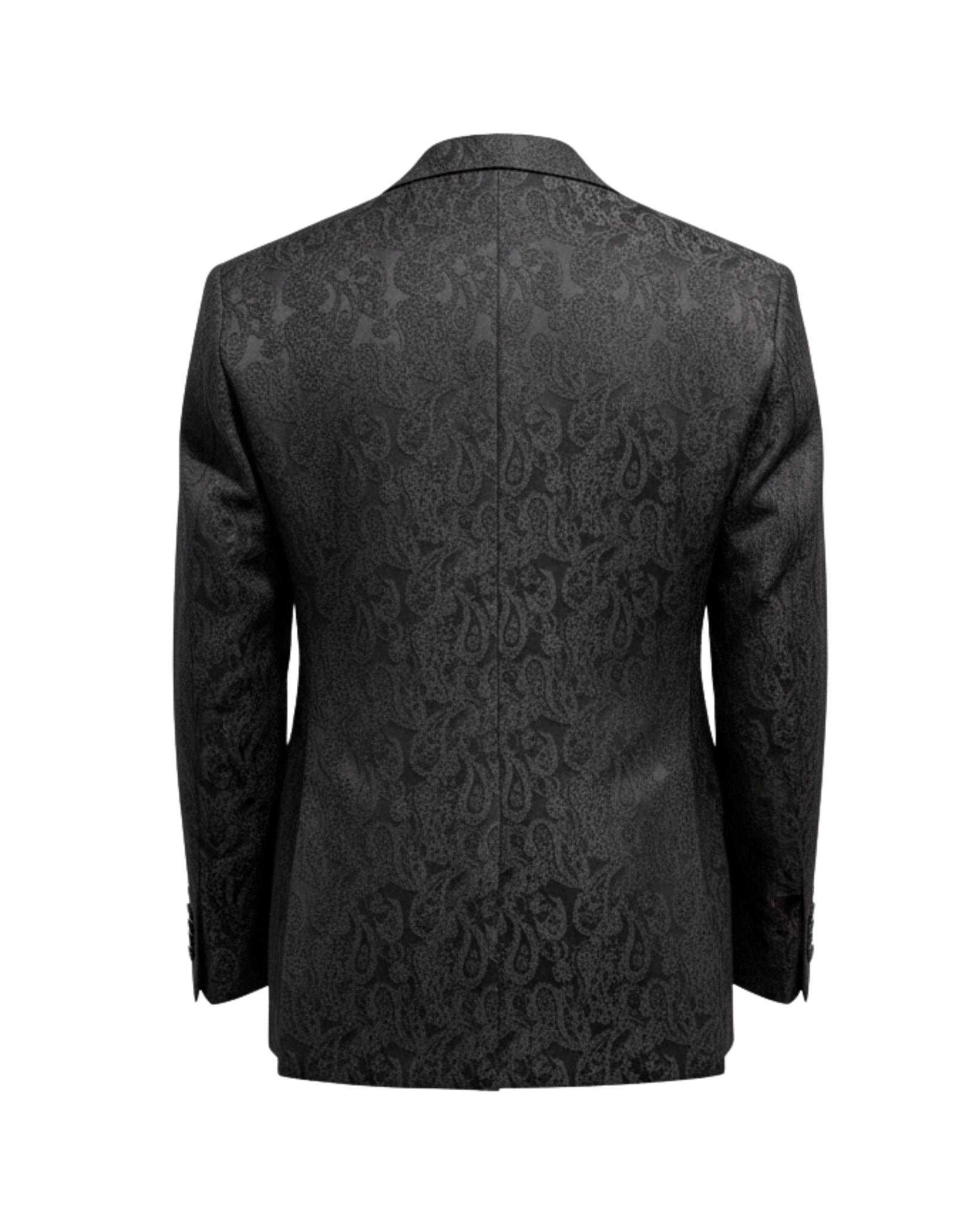 Tailory black crinkled jacquard evening jacket back view