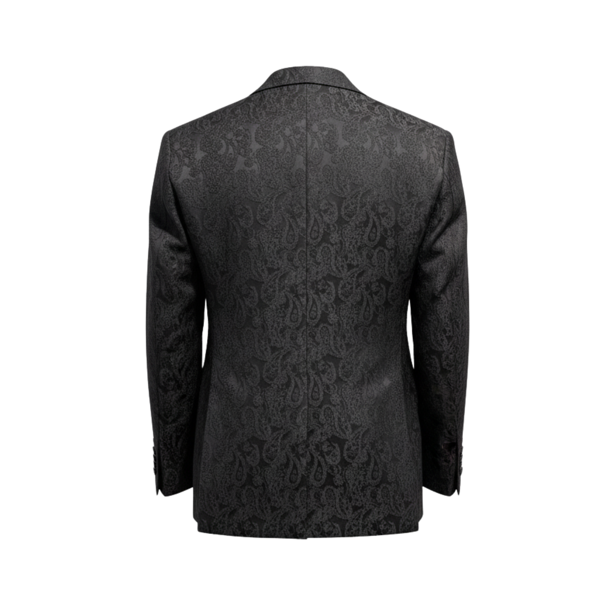 Tailory black crinkled jacquard evening jacket back view