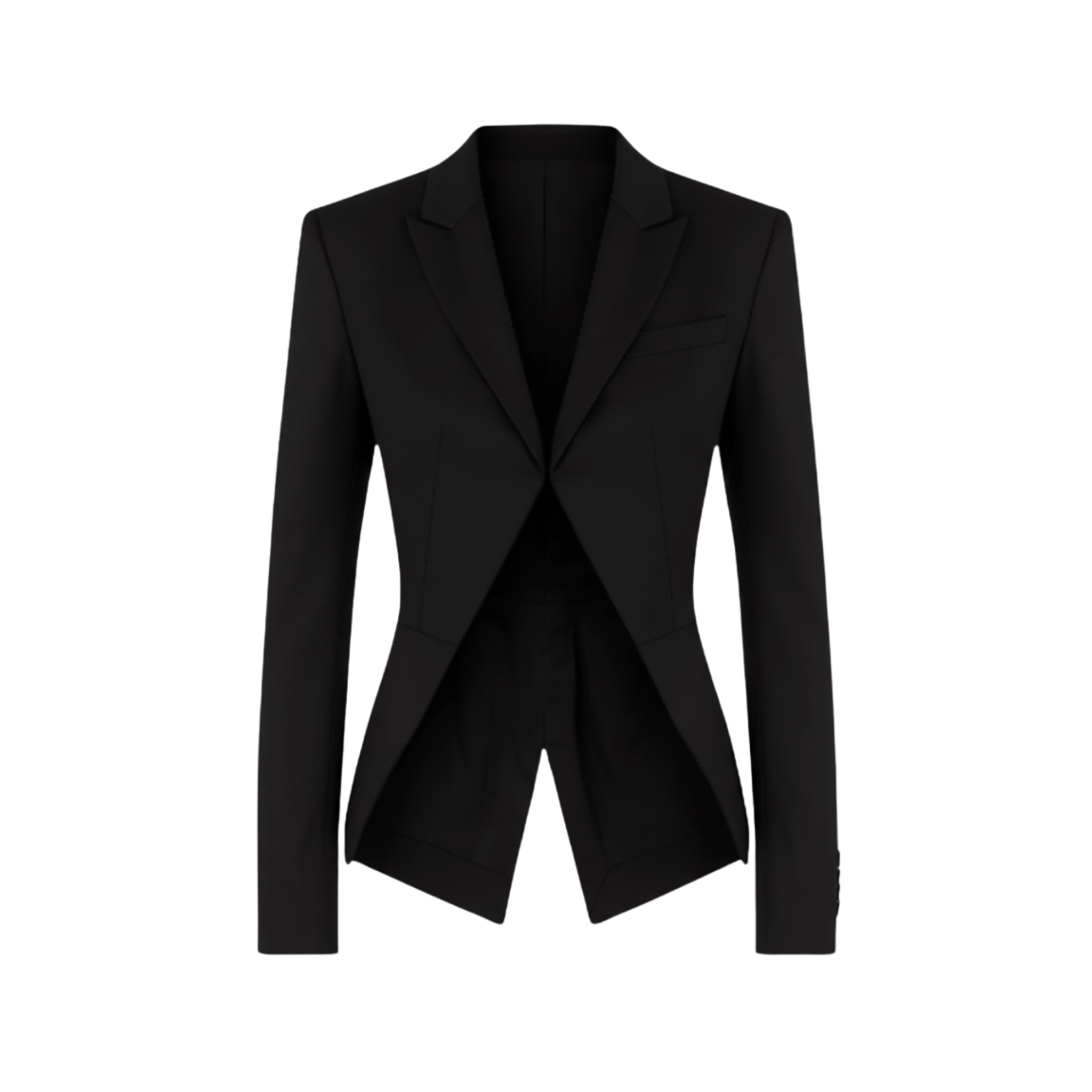 Tailory black cutaway tailored jacket front view