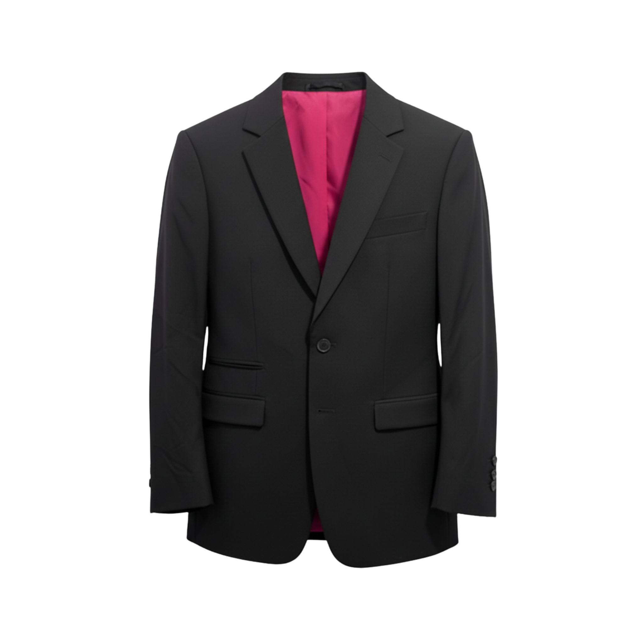 Tailory black tailored single-button jacket with pink lining front view