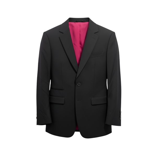 Tailory black tailored single-button jacket with pink lining front view