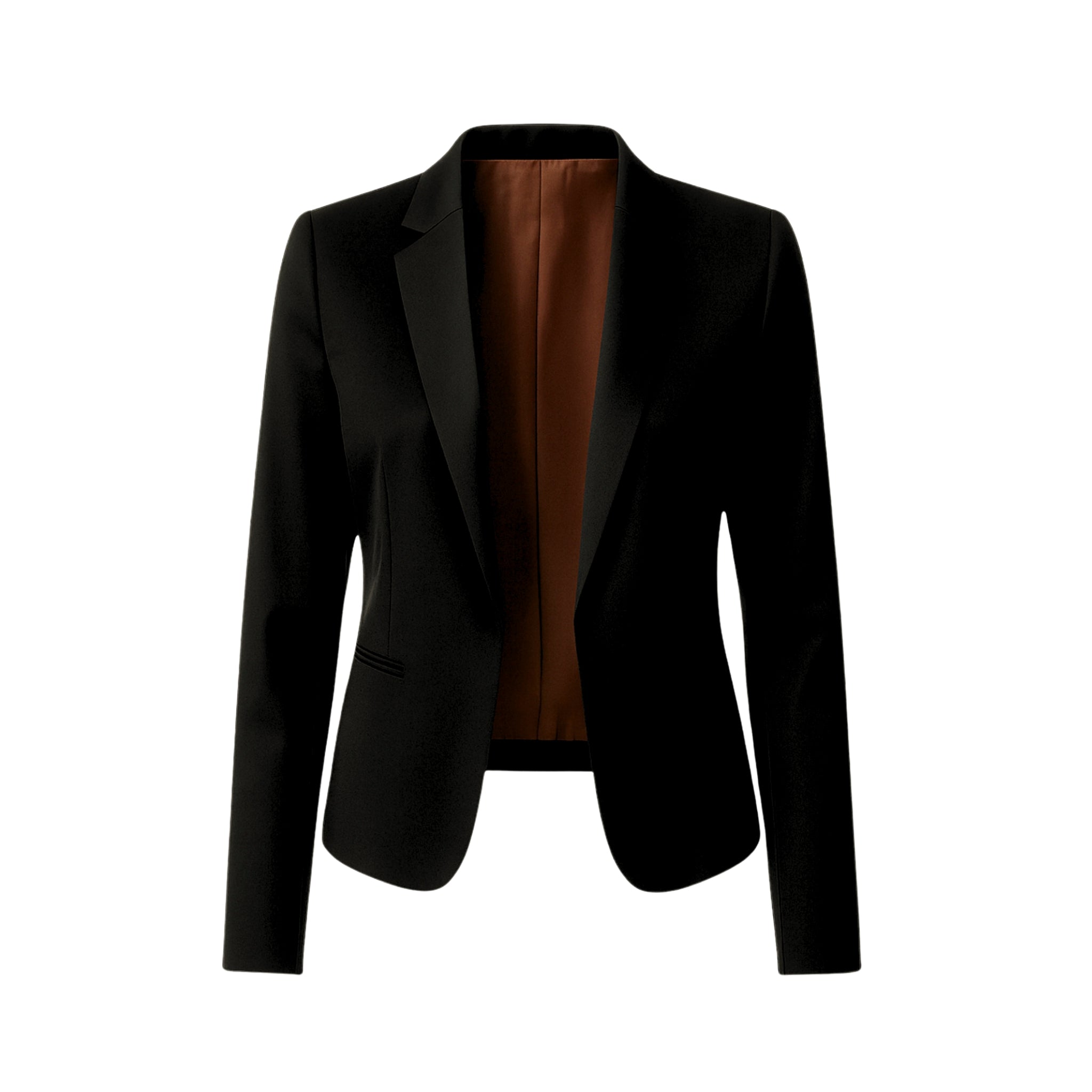 Tailory black wedding suit jacket with satin lapels front view