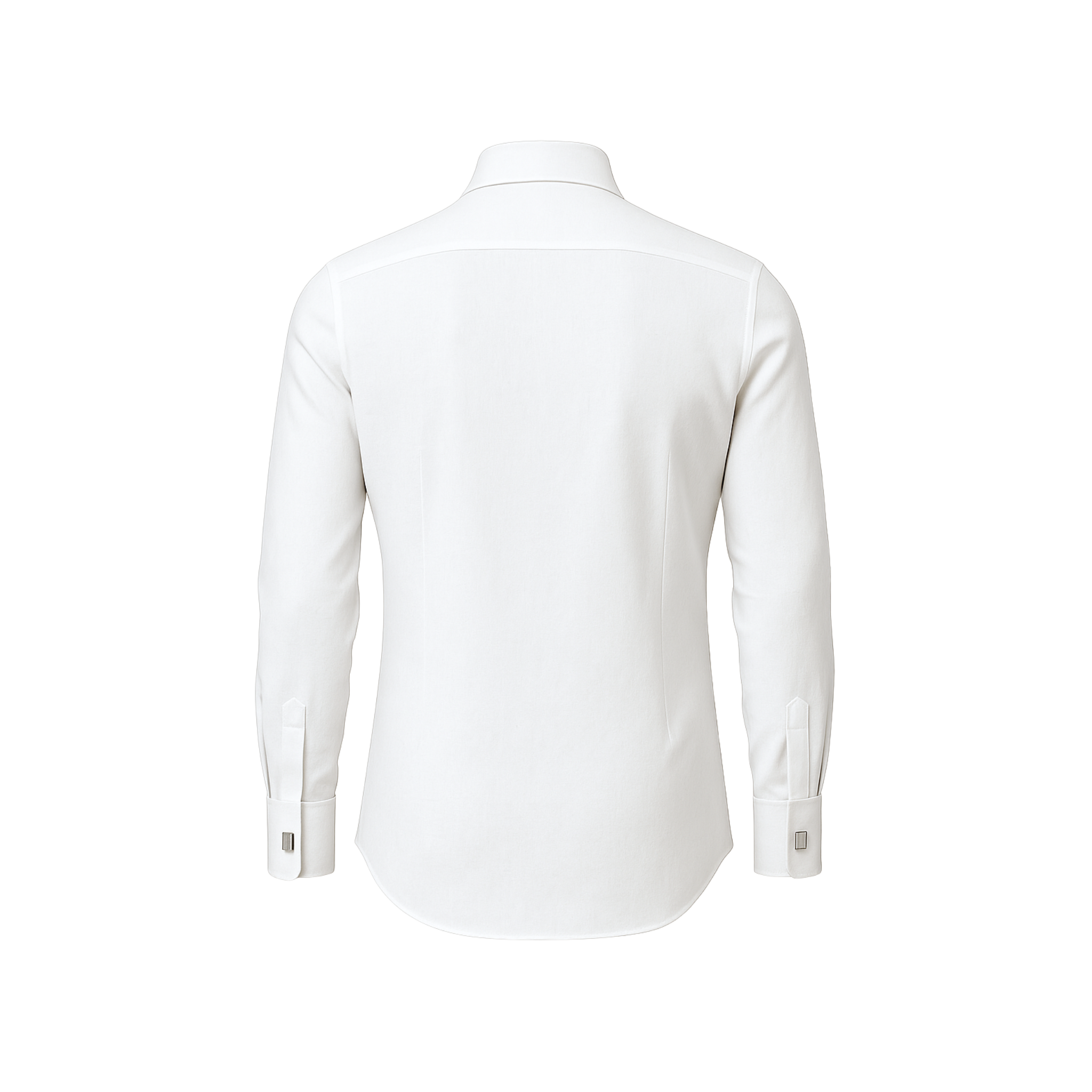 Tailory white linen-silk shirt back view