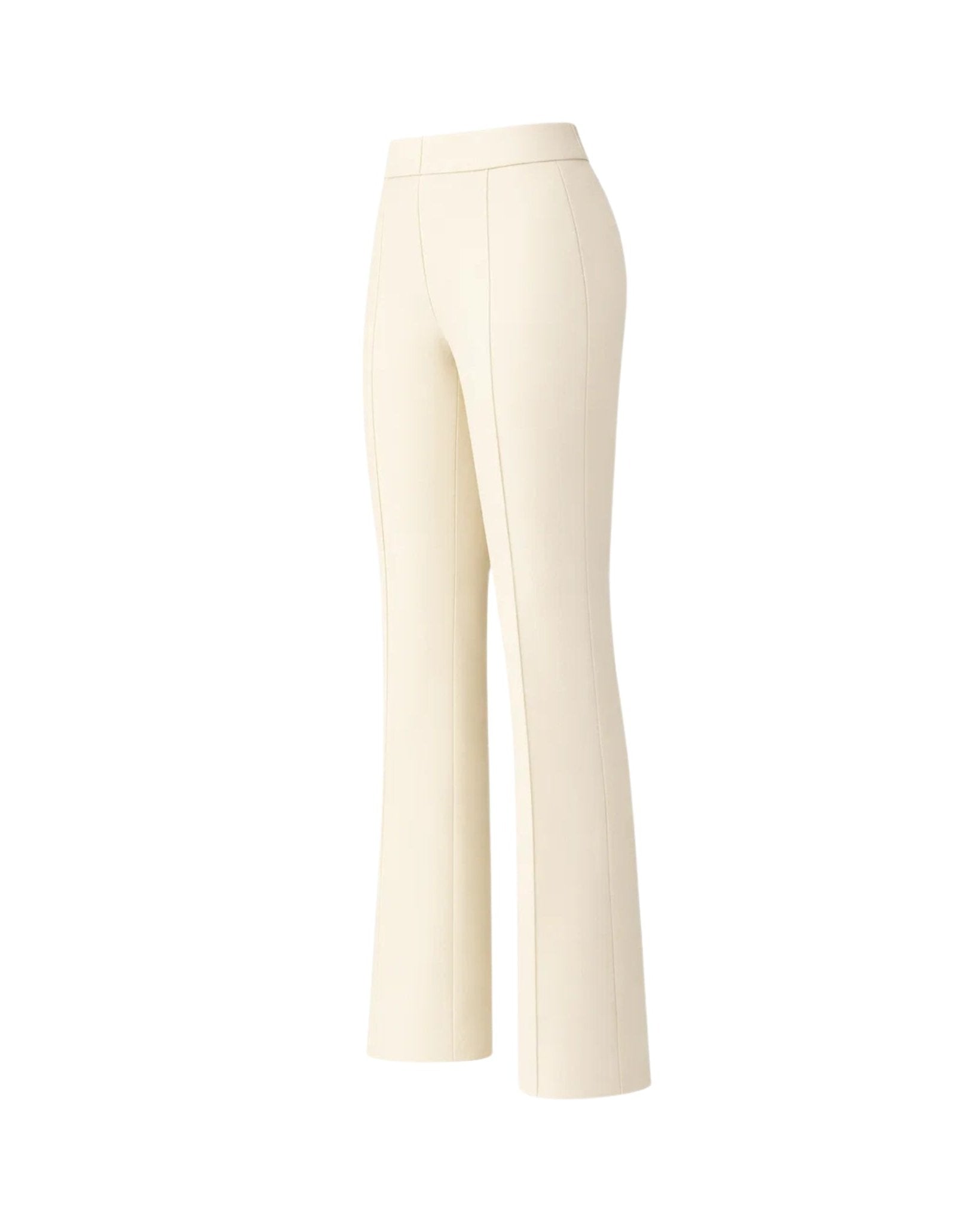 Ivory Loro Piana women's wool trousers side view
