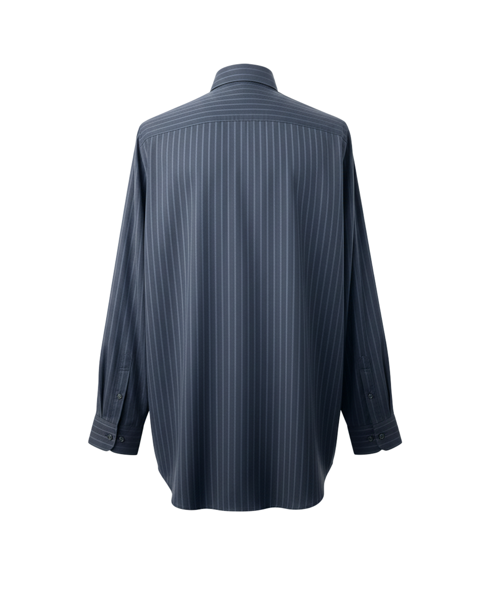 Tailory navy pinstripe oversized shirt back view