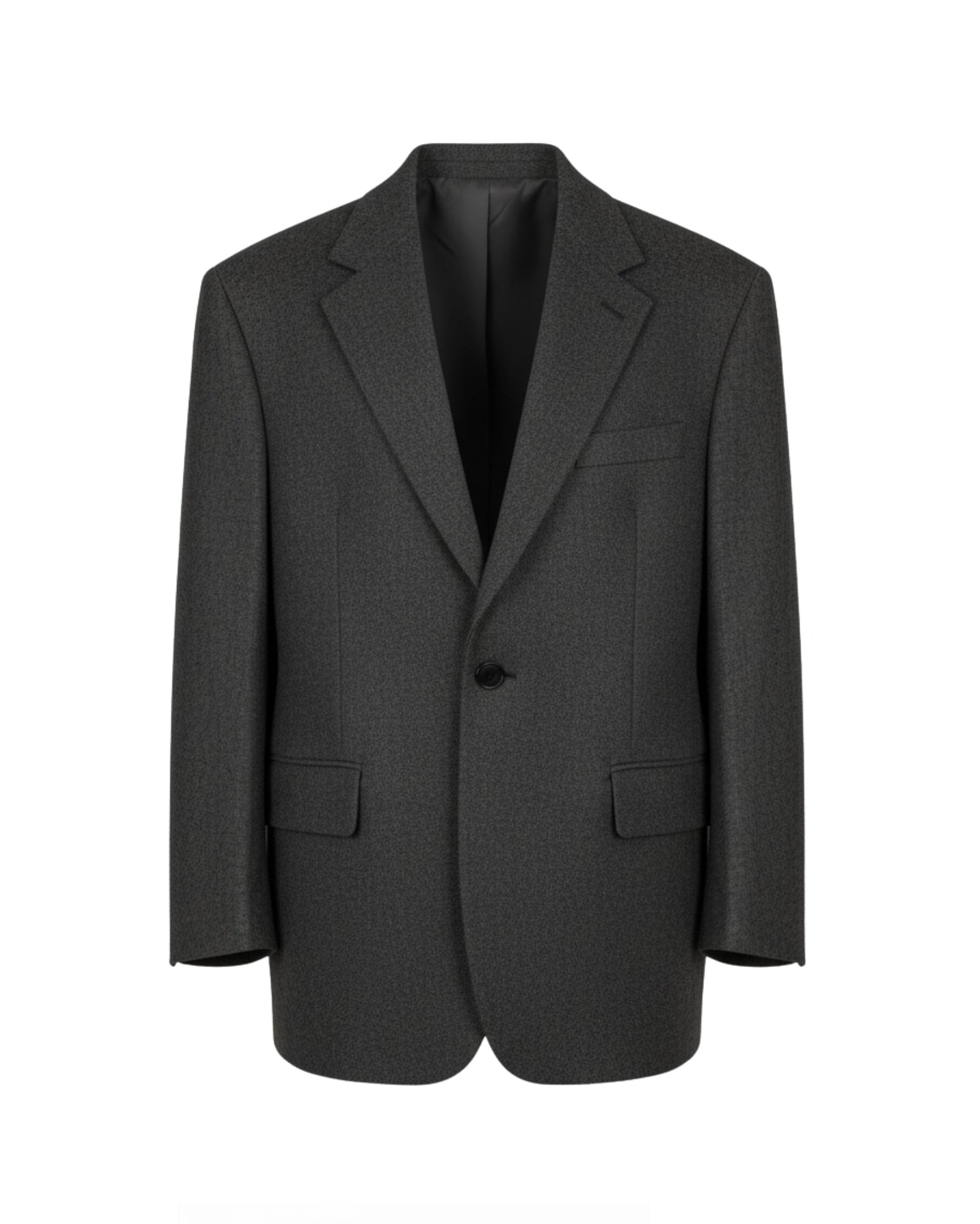 Tailory heather charcoal oversized unstructured blazer front view