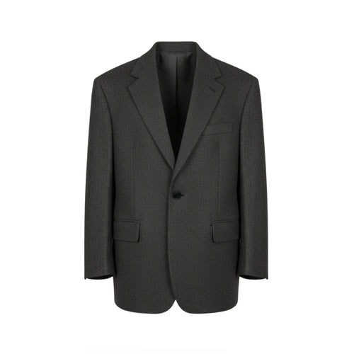 Tailory heather charcoal oversized unstructured blazer front view