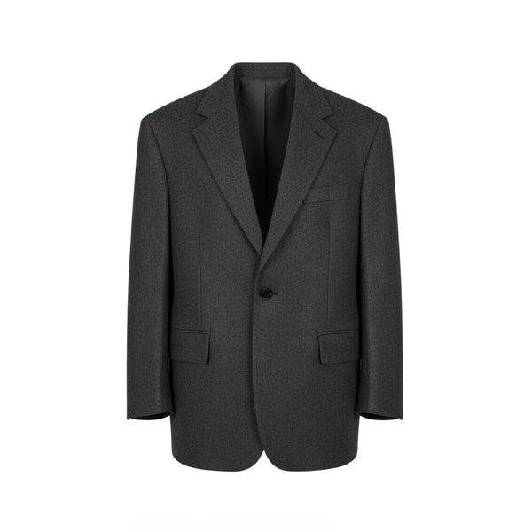 open lace back dress The Tailory New York Oversized Heather Wool Blazer, Charcoal, 38