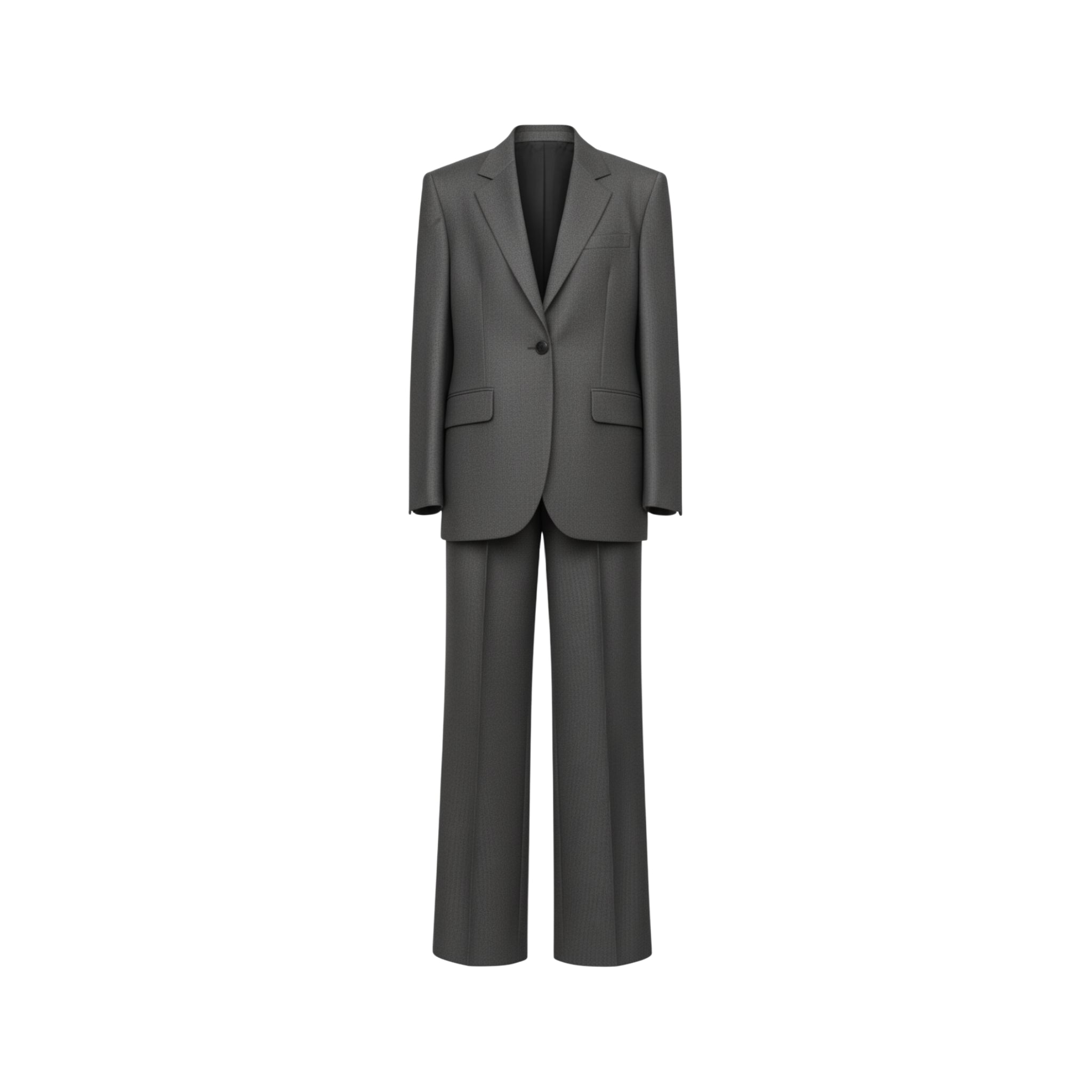 Tailory heather charcoal oversized suit set front view
