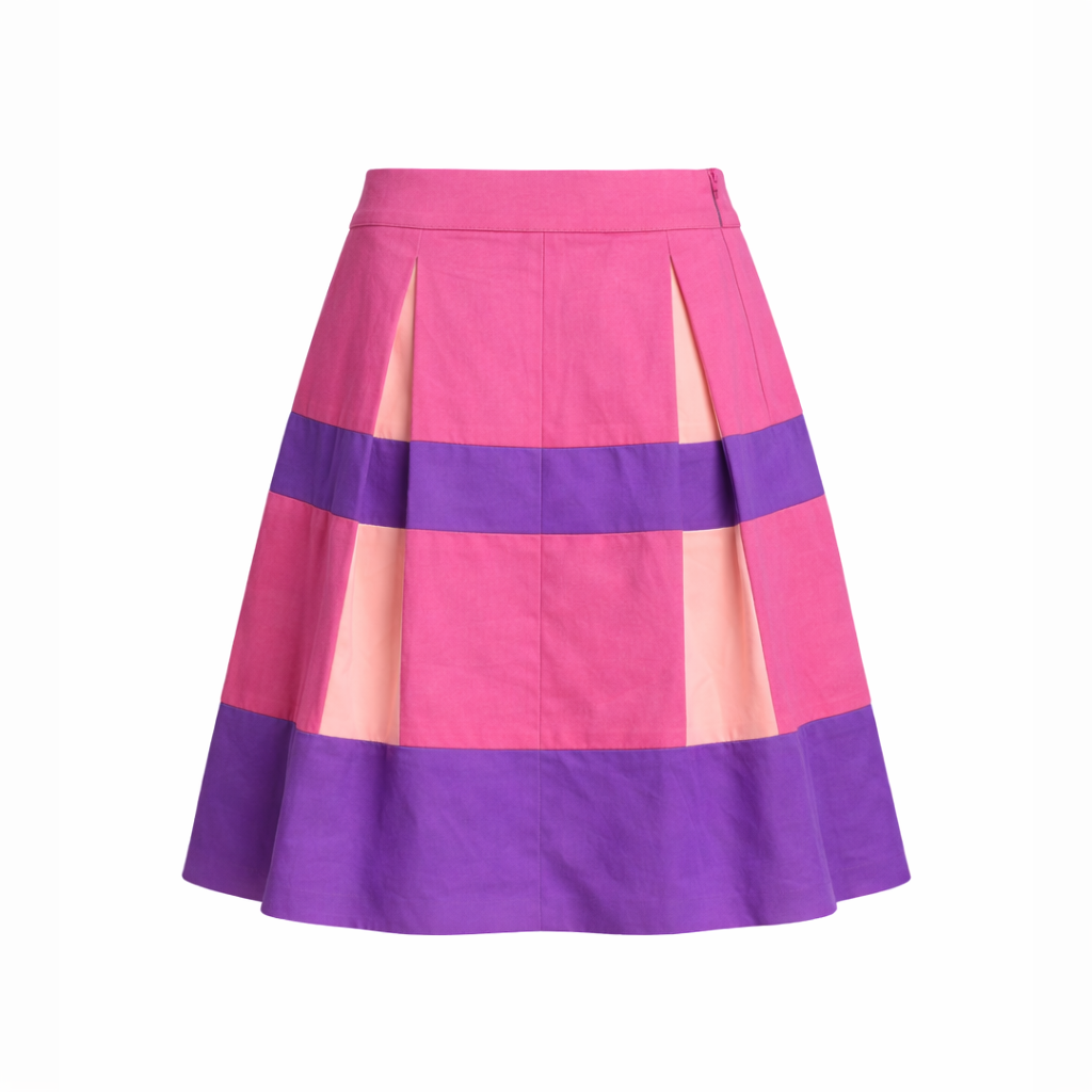 Tailory multicolor purple panelled skirt back view