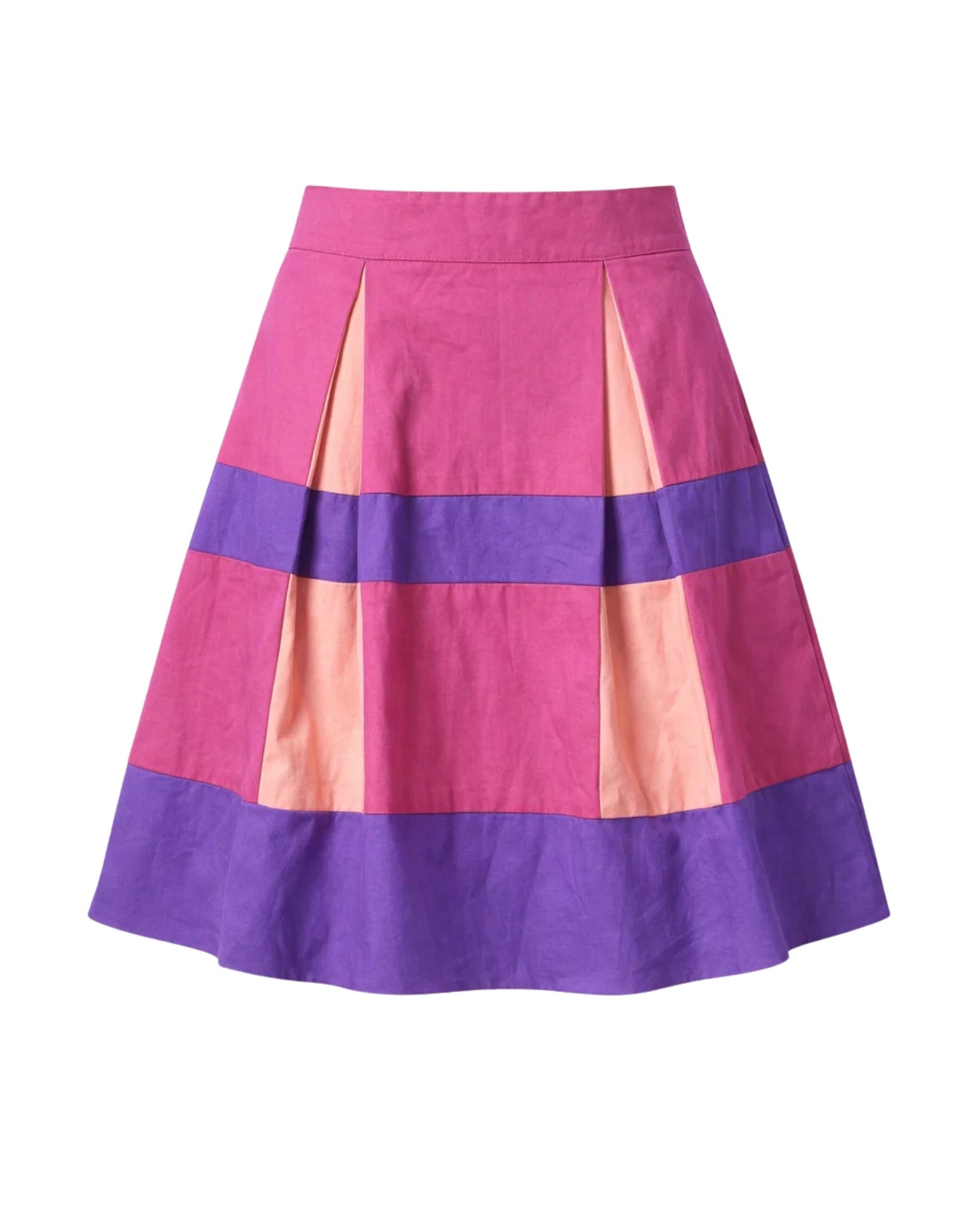 Tailory multicolor purple panelled skirt front view