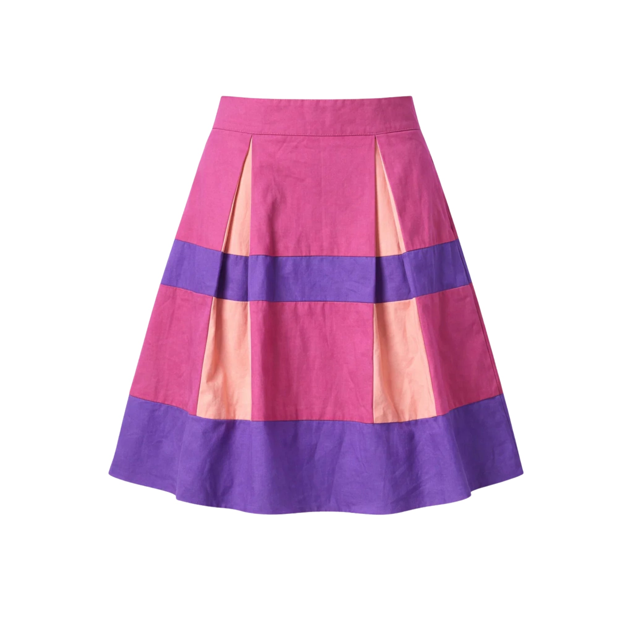 Tailory multicolor purple panelled skirt front view
