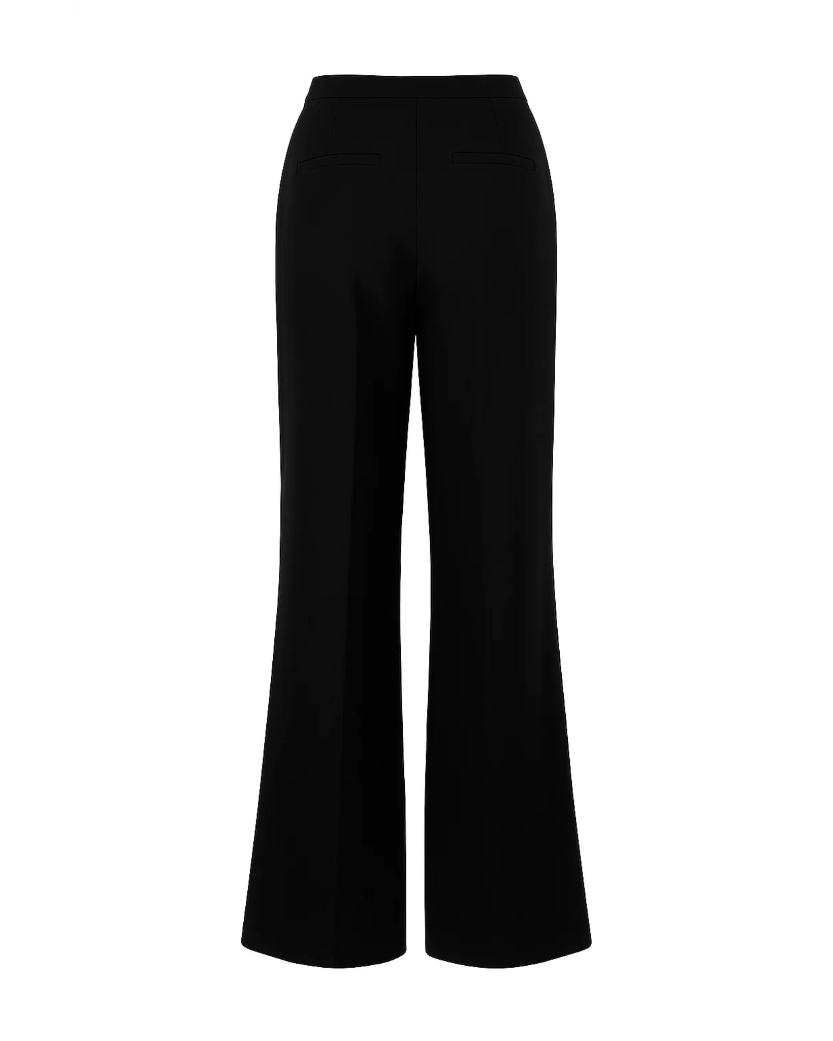 Tailory black wide leg women’s suit pants back view