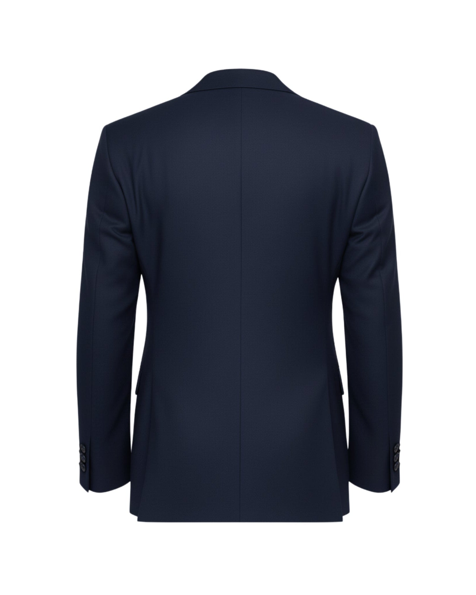 Tailory midnight blue peak lapel wool dinner jacket back view