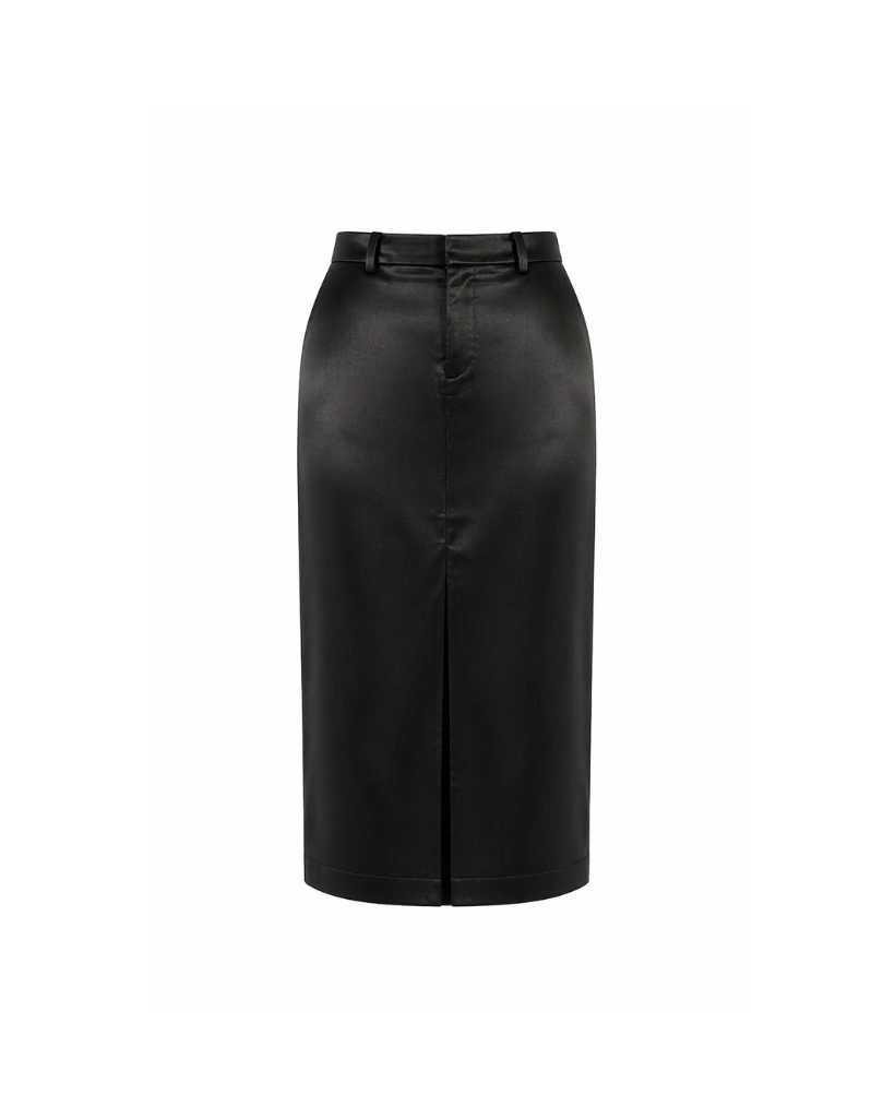 Tailory black pencil skirt front slit front view
