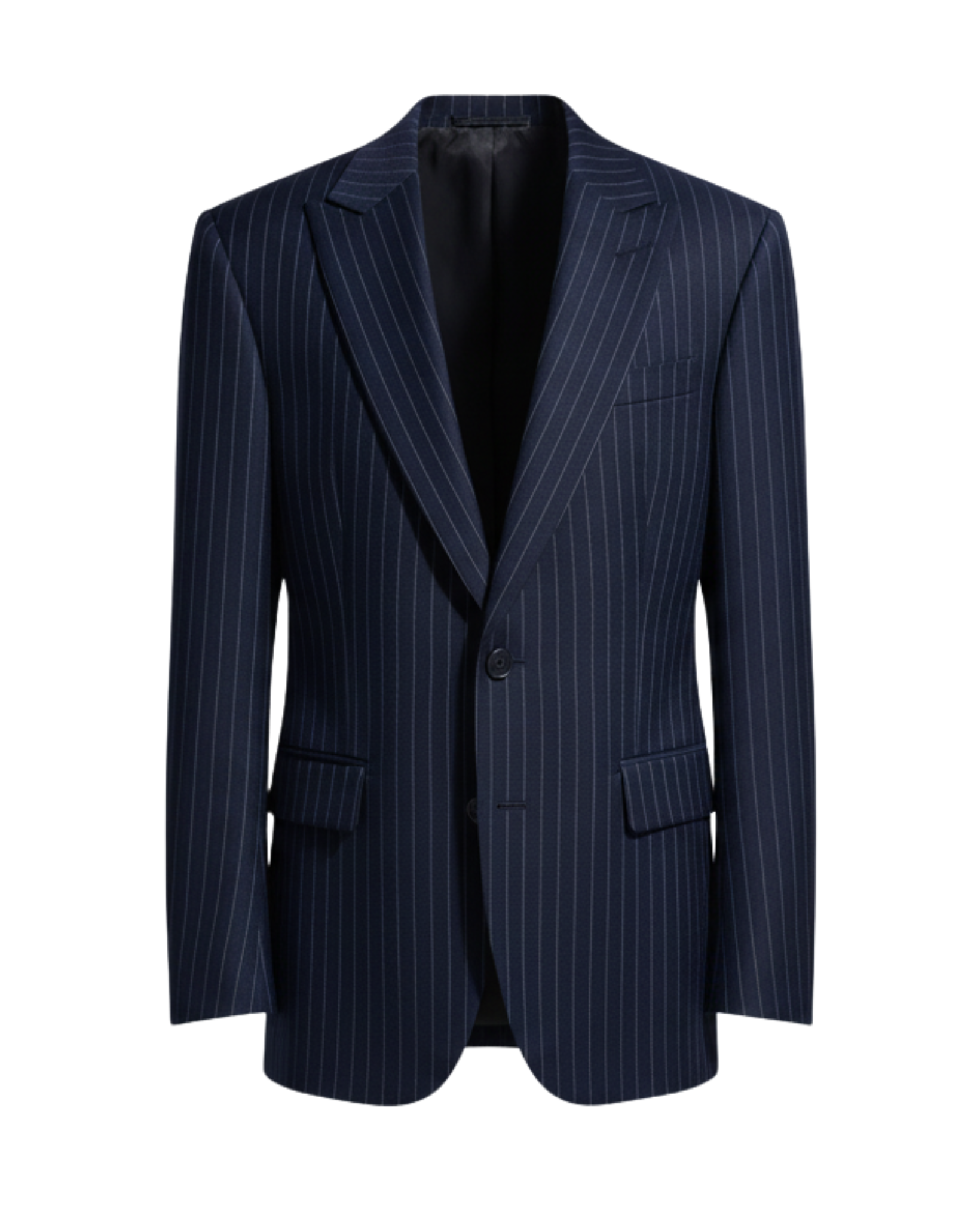 Tailory navy white pinstripe oversized blazer front view