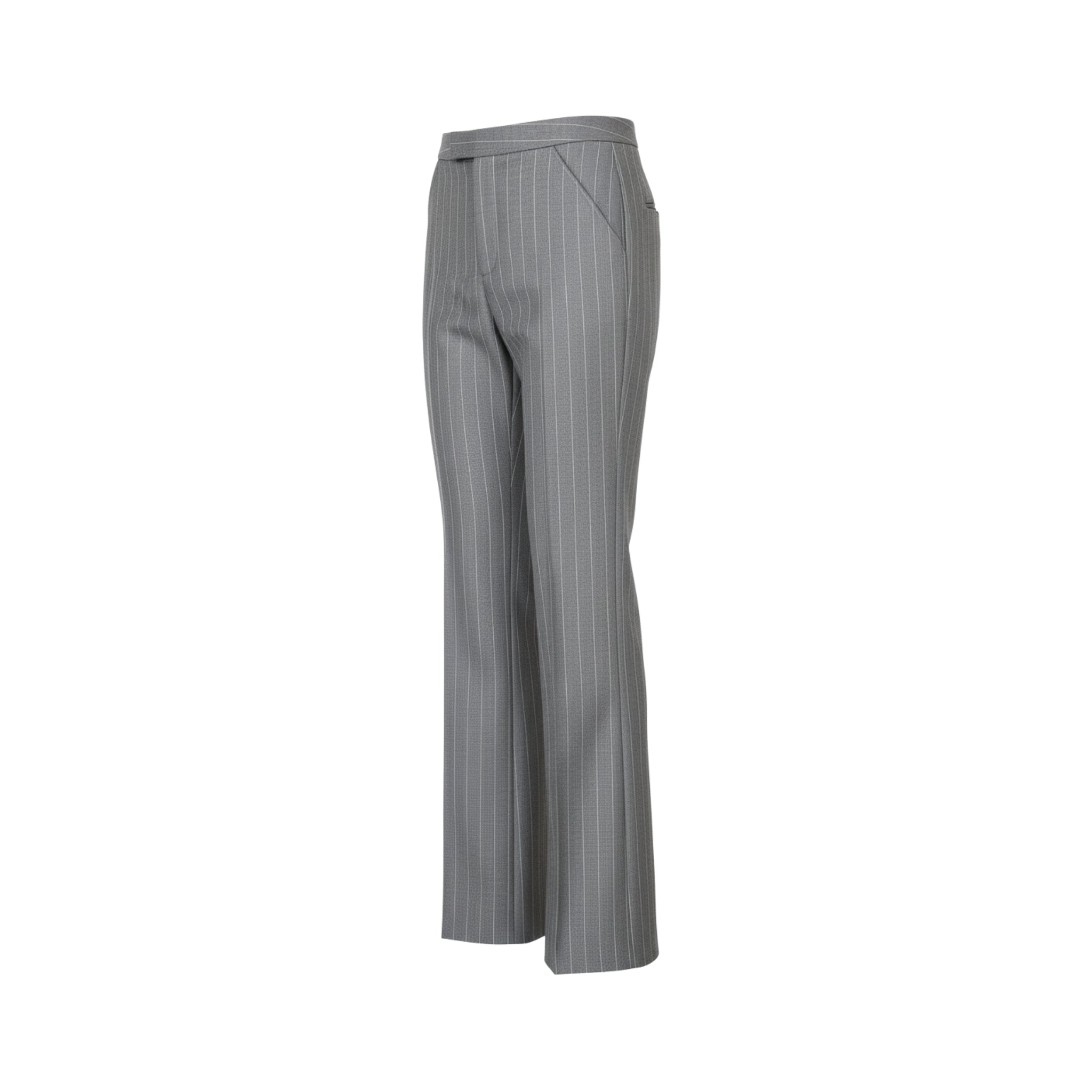 Tailory grey pinstripe extra-wide tailored trousers side view