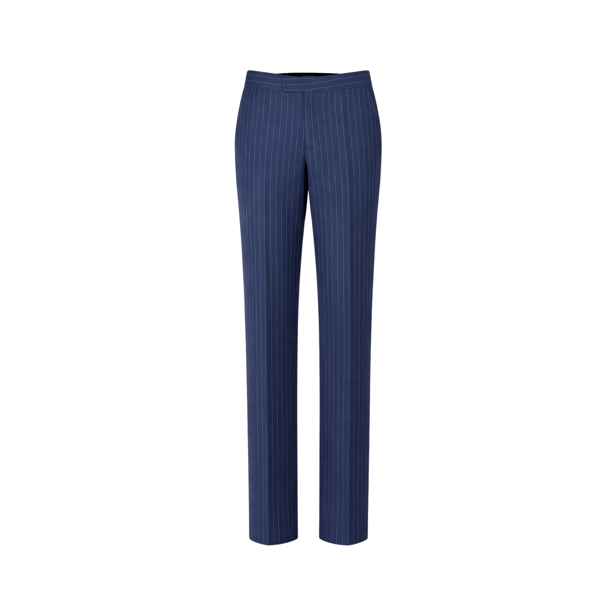 Tailory navy white pinstripe tailored dress trousers front view
