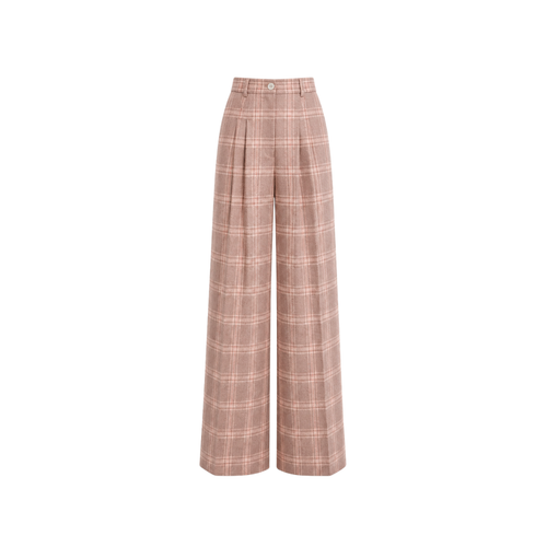 Pink Check Loro Piana Cashmere Silk Pants