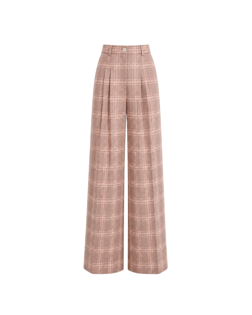 Plaid pants on a white background